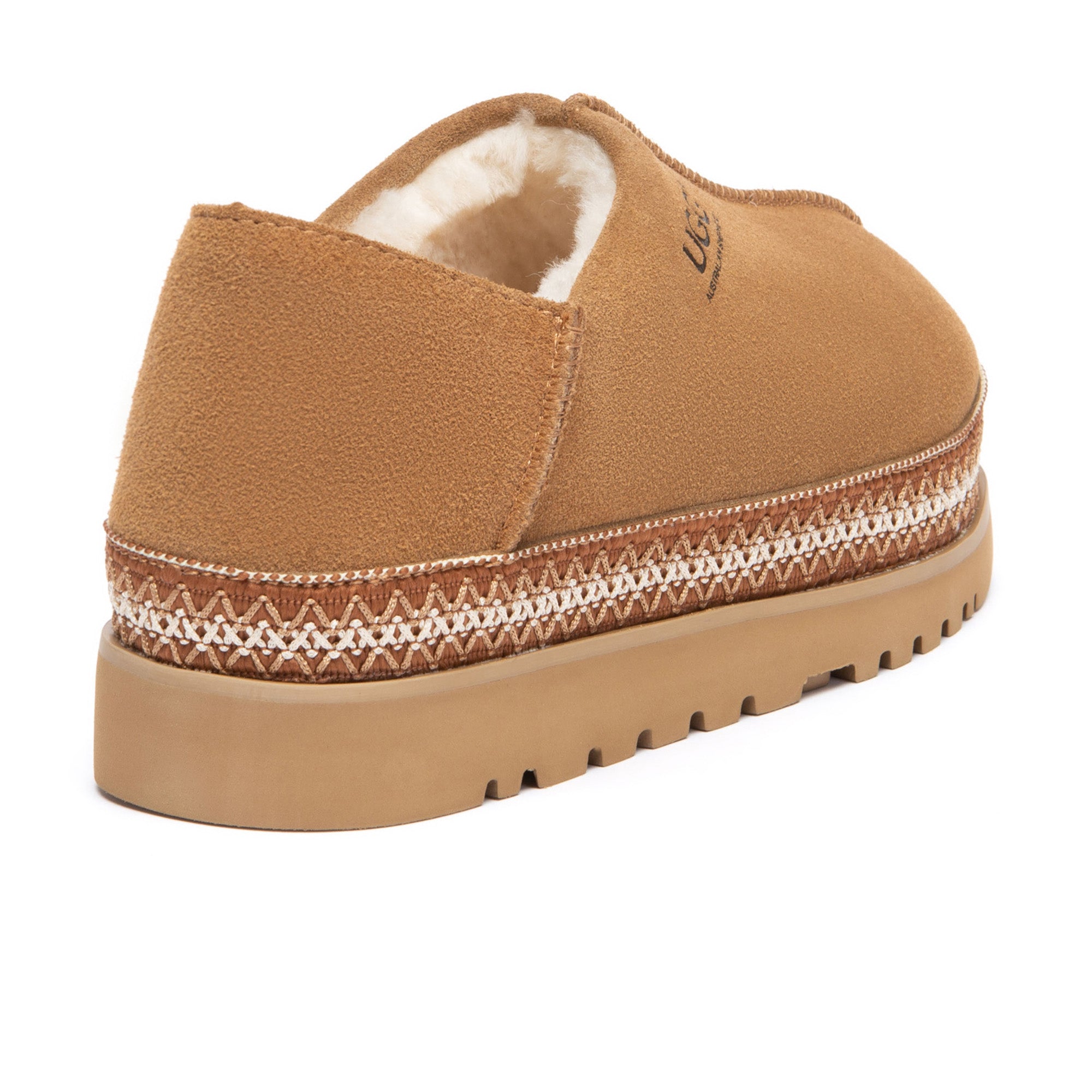 EverUgg woven slippers with soft UGG lining and stylish woven design, perfect for comfortable indoor wear.