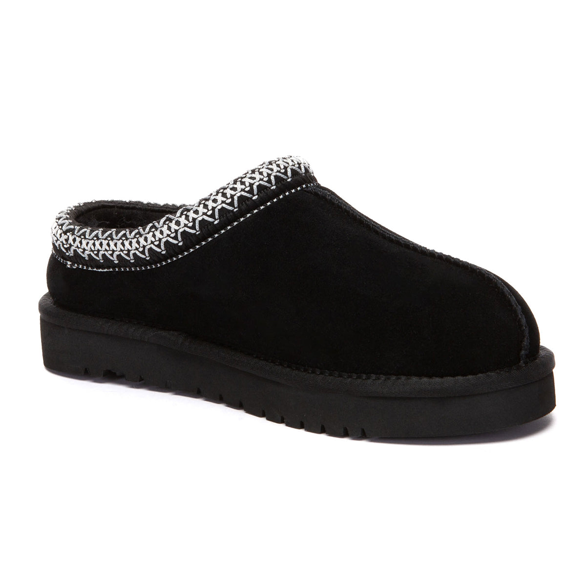 Black Tazman Classic Color Mid Platform UGG slippers by EverUgg featuring plush interior and mid-height platform sole.