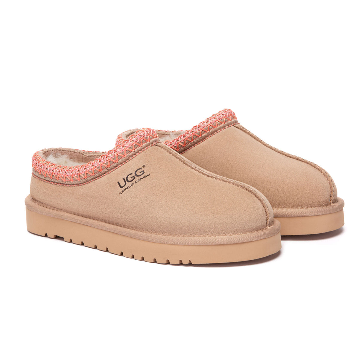 Blush pink Tazman Special Color Mid Platform UGG slippers by EverUgg with plush upper and cozy sole for indoor comfort