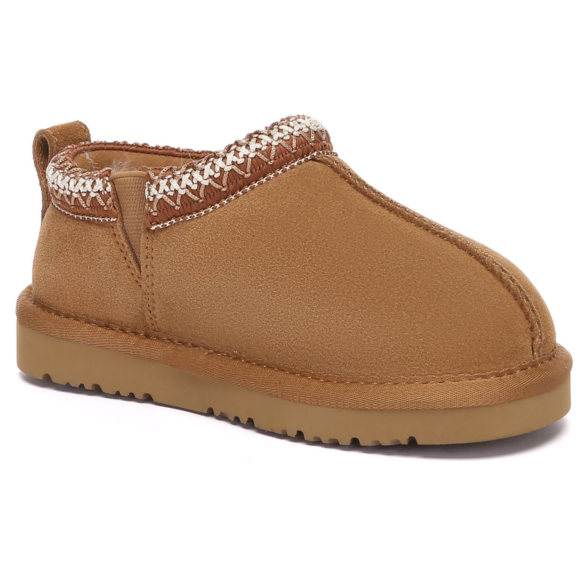 Kids' UGG slippers by EverUgg featuring cozy, plush interior and soft suede exterior, perfect for comfortable indoor wear.