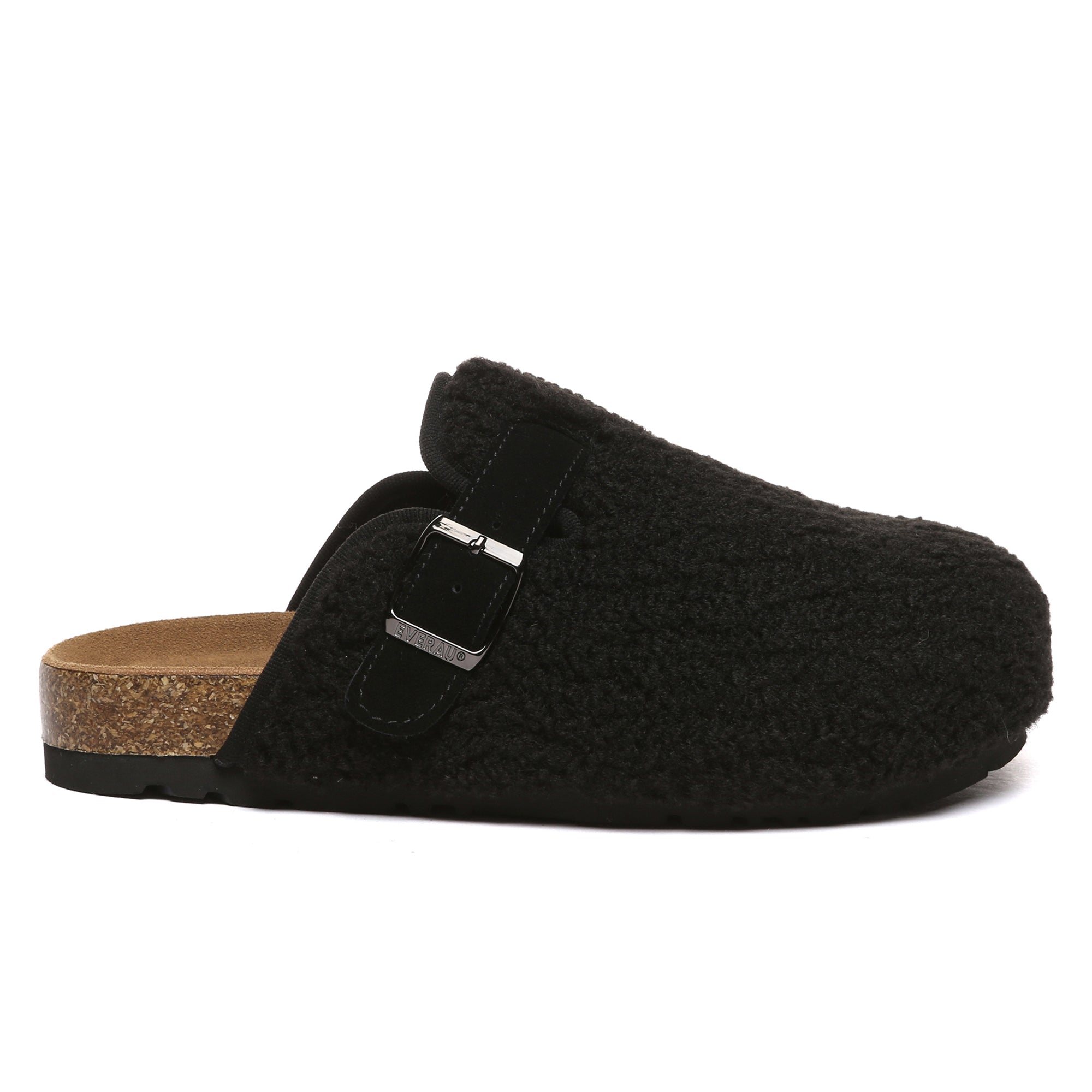 EverUgg Teddycozy Buckle Slippers Greta for women, soft plush slippers with buckle details, perfect for cozy indoor wear.
