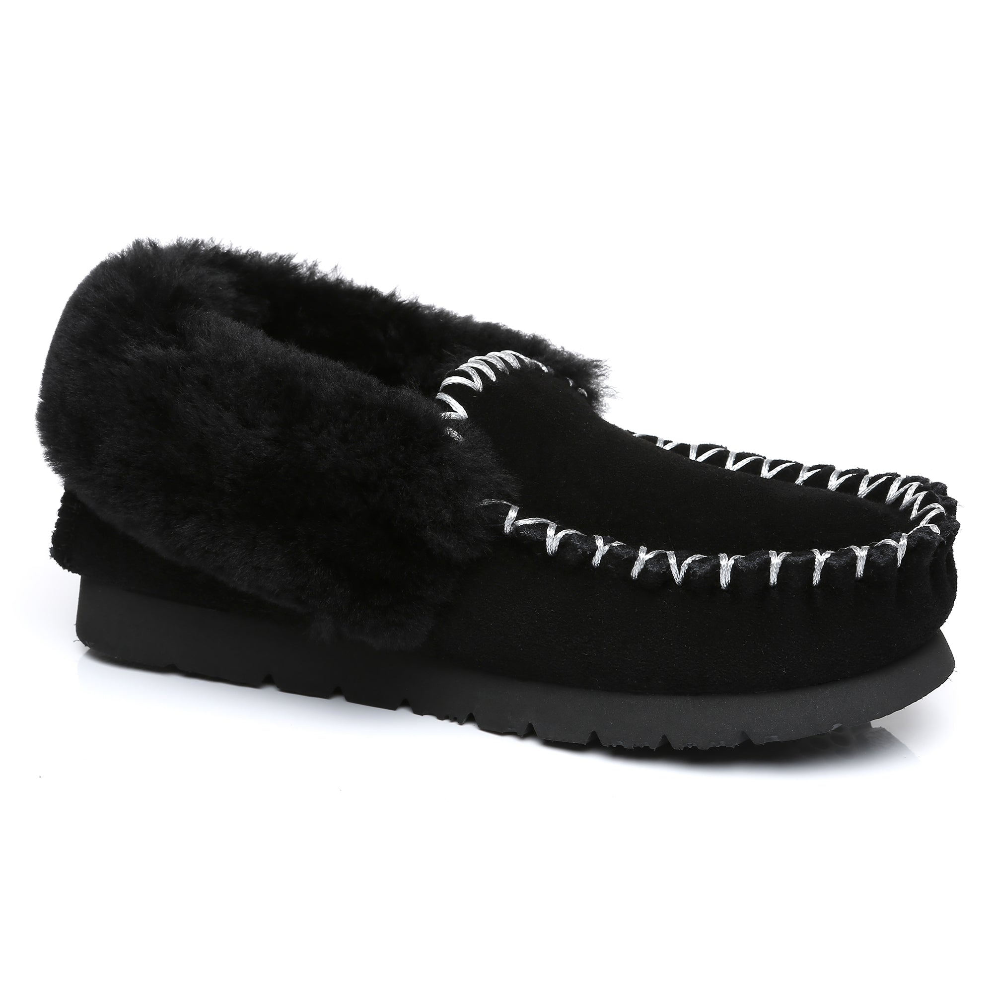 EverUgg traditional sheepskin moccasin slippers for women with soft lining and durable sole, designed for cozy indoor wear.