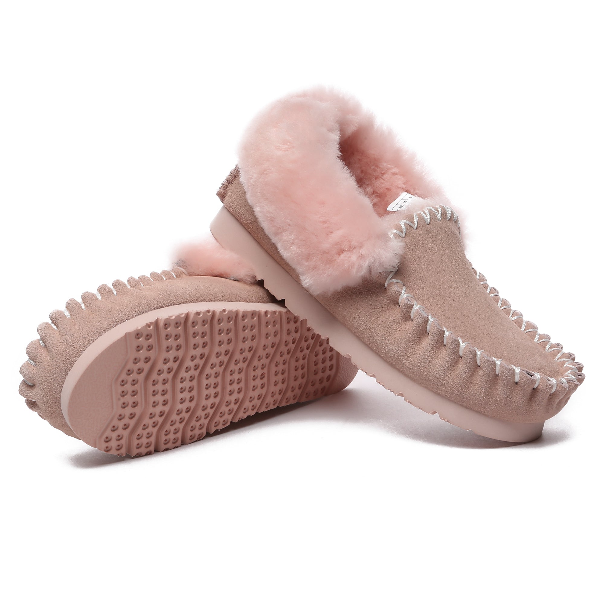 EverUgg traditional sheepskin moccasin slippers for women, showcasing soft, warm interior and classic slip-on design.