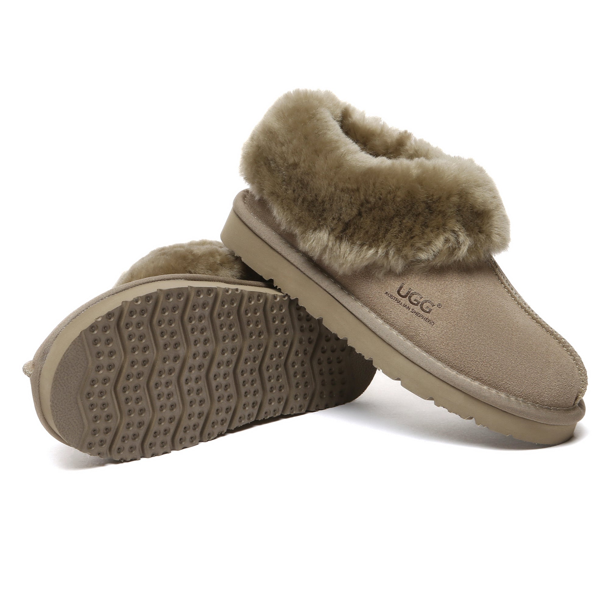 EverUgg UGG ankle slippers in a special color, soft plush interior and cozy slip-on design for comfortable indoor wear.