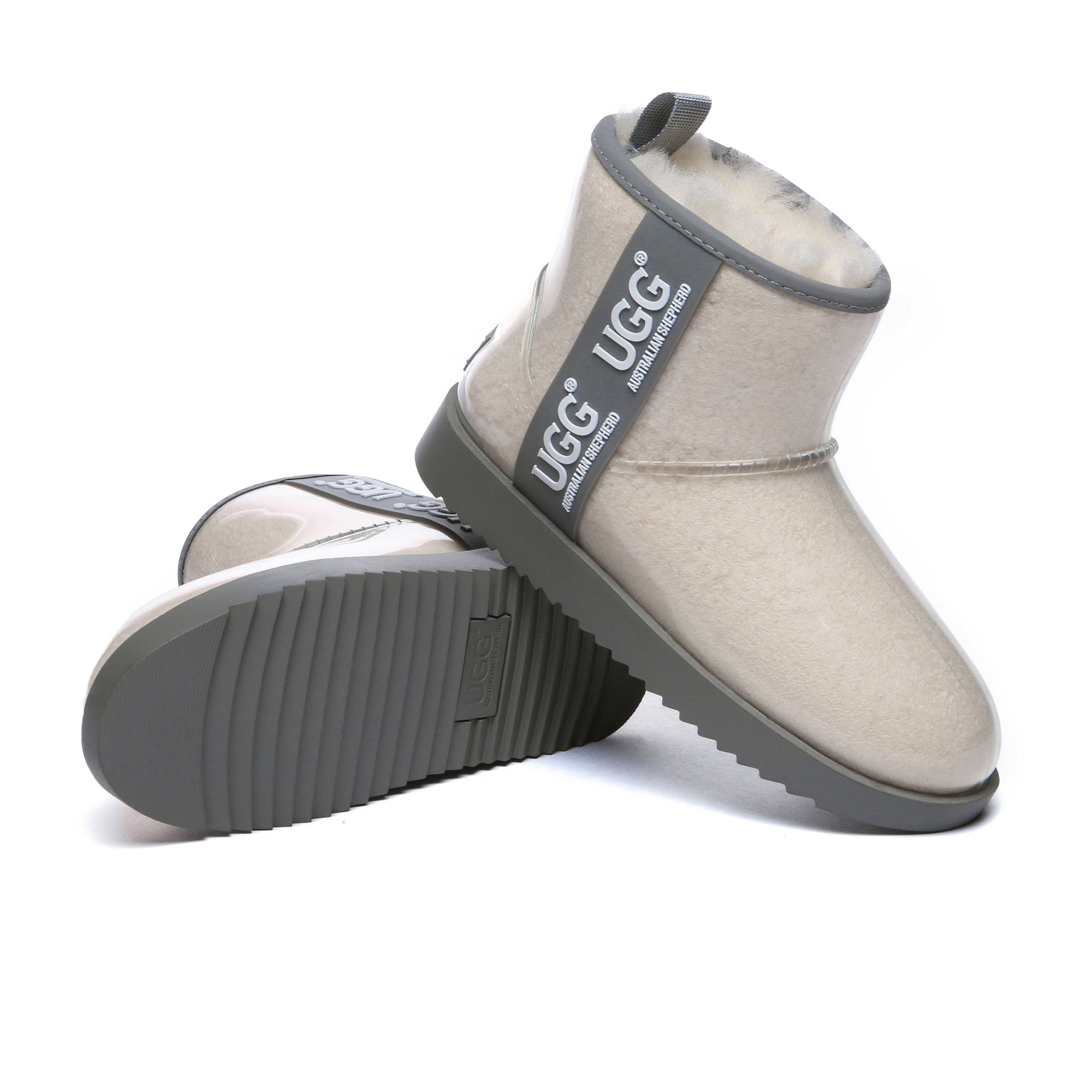 EverUgg coated mini classic rain boots, stylish gumboots with a waterproof finish and rubber sole, ideal for wet weather.