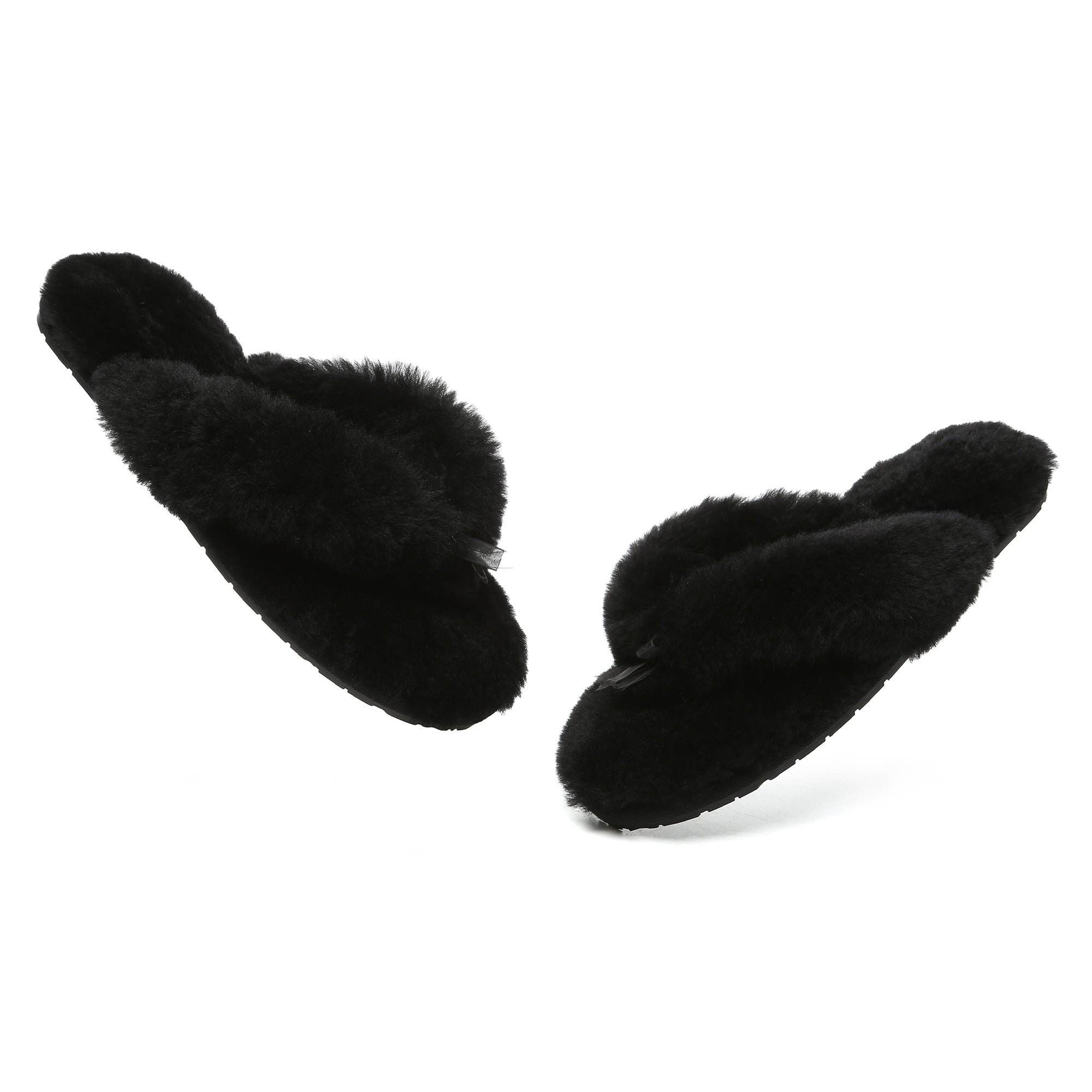 EverUgg fluffy thong slides for women featuring soft, plush material and casual slip-on design perfect for comfortable wear.