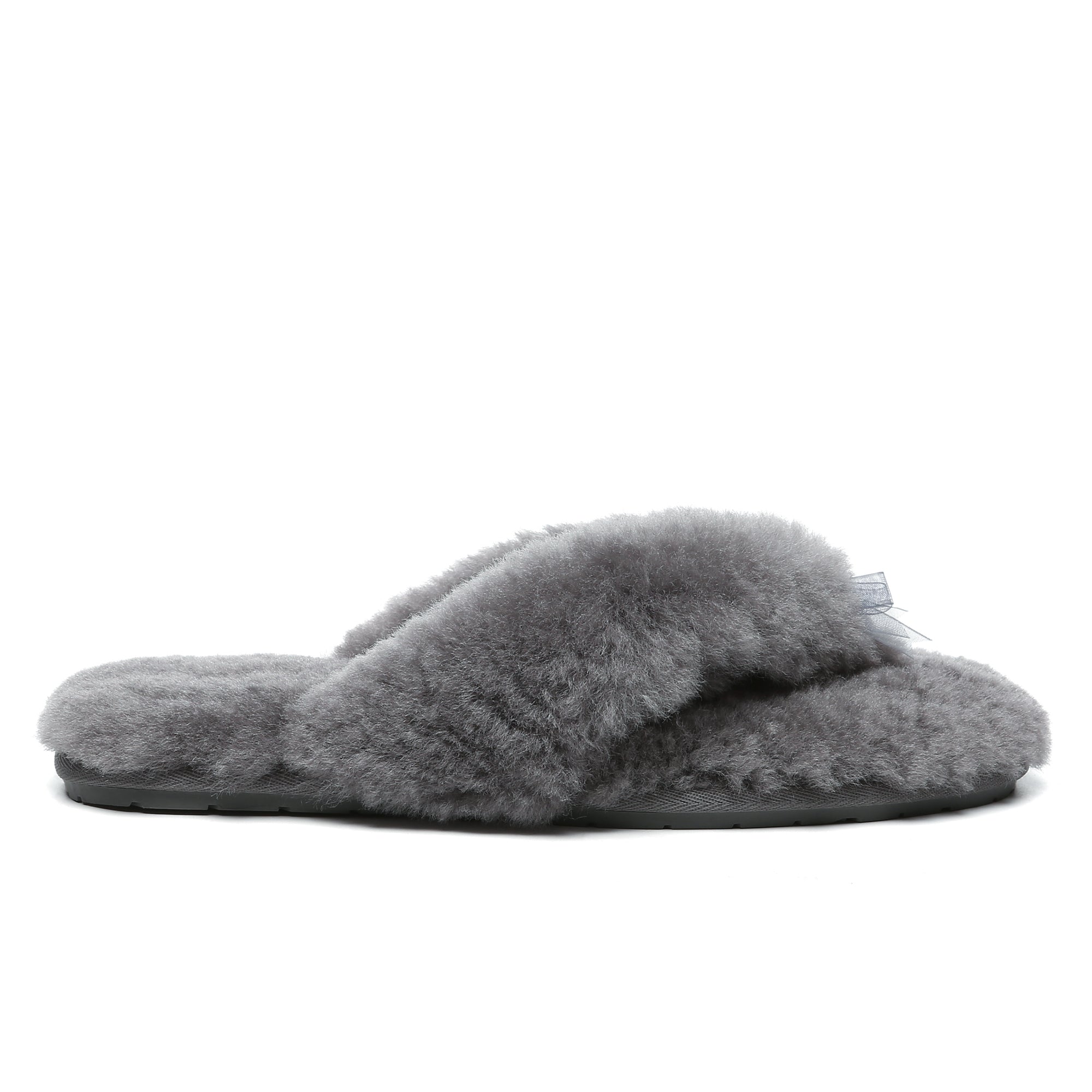 EverUgg UGG fluffy thong slides for women featuring plush, fuzzy straps and comfortable slip-on design.