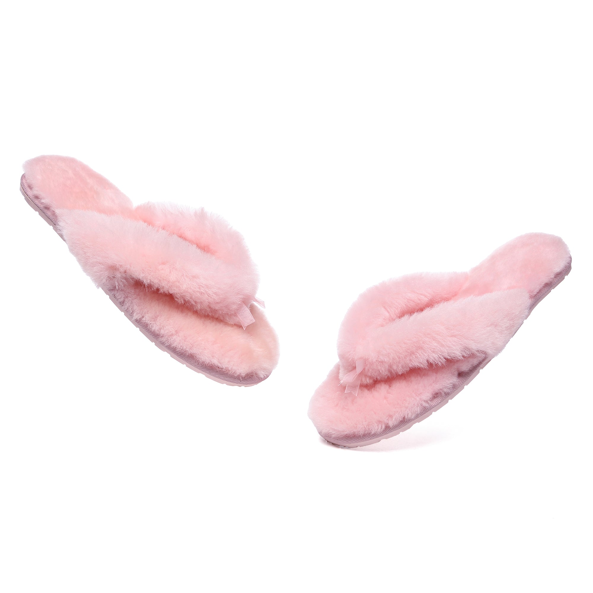 EverUgg fluffy thong slides for women featuring plush, soft material and open-toe design, perfect for casual wear and comfort