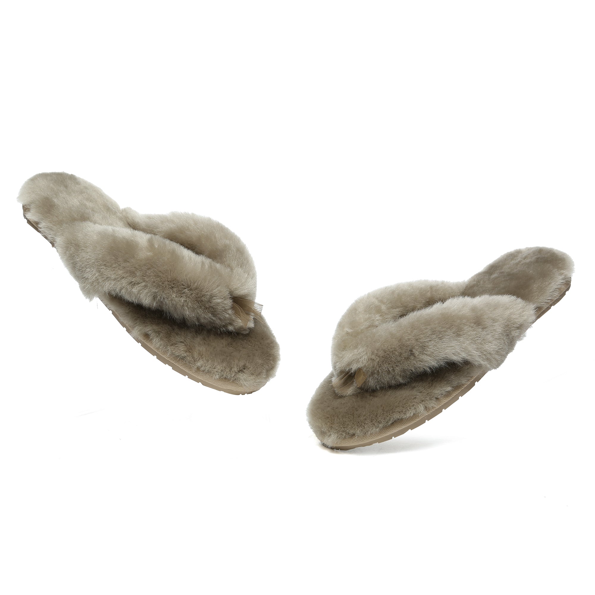 EverUgg UGG Fluffy Thongs Slides for women, featuring soft, plush straps and comfortable footbed, perfect for casual wear.