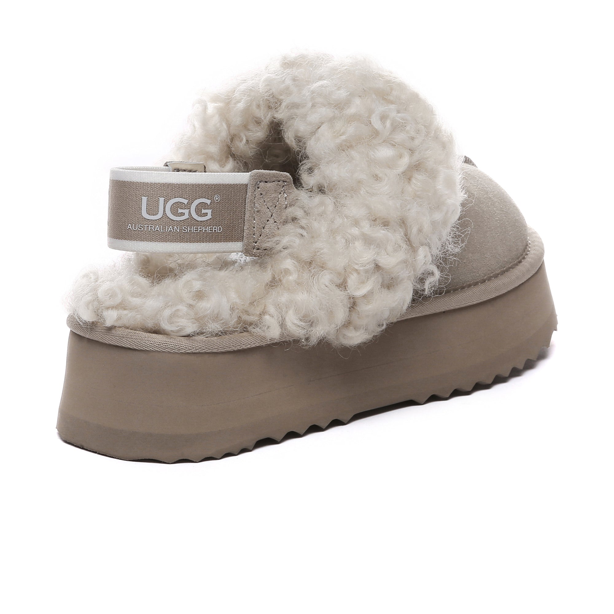 EverUgg fuzzy waffle slingback platform slides for women, featuring plush texture and stylish slip-on design.