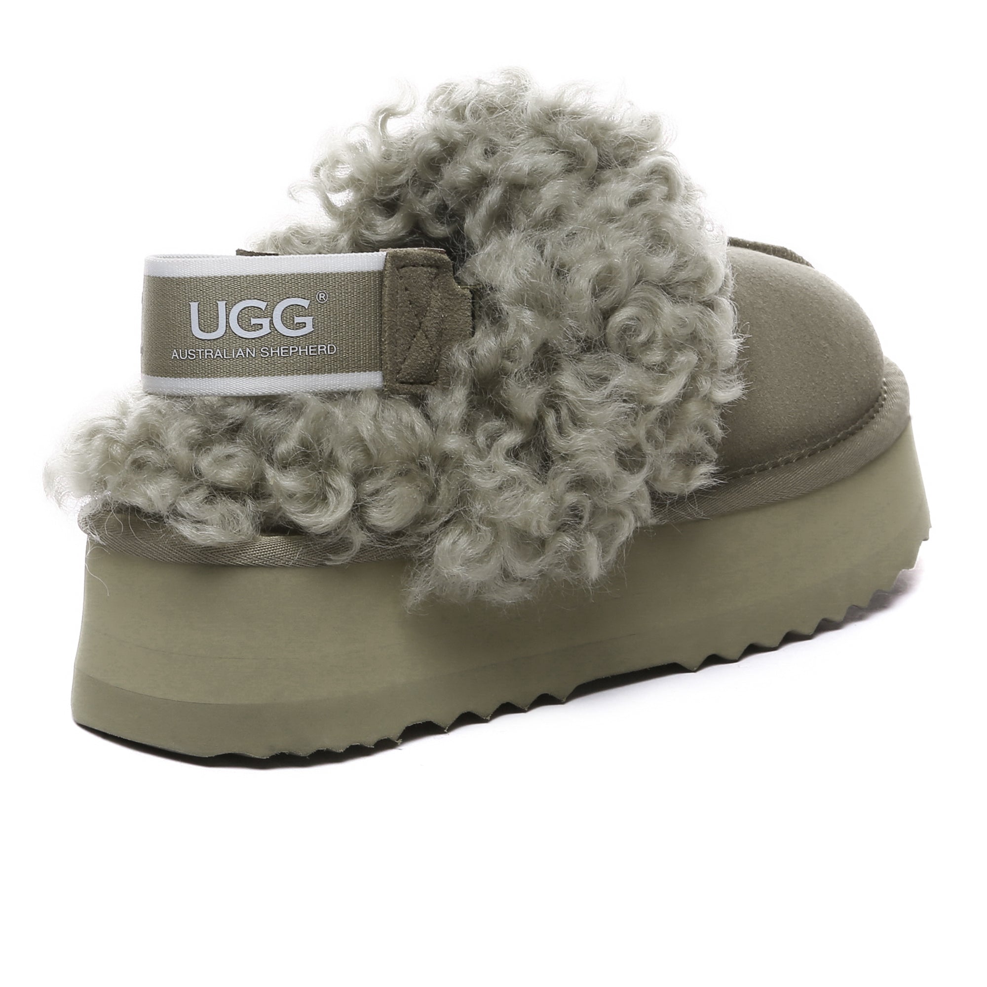 EverUgg Fuzzy Waffle Slingback Platform Slides for women, featuring cozy, textured waffle pattern and comfortable slip-on design.