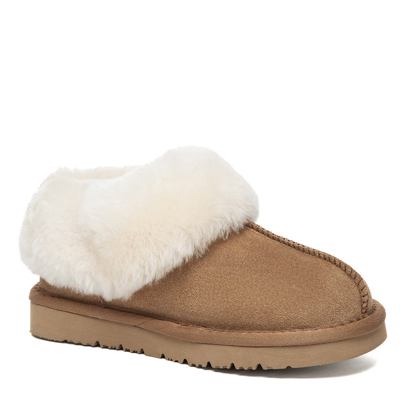 EverUgg Kids ankle slippers featuring soft, cozy fabric and a slip-on design, perfect for comfortable indoor wear for children.