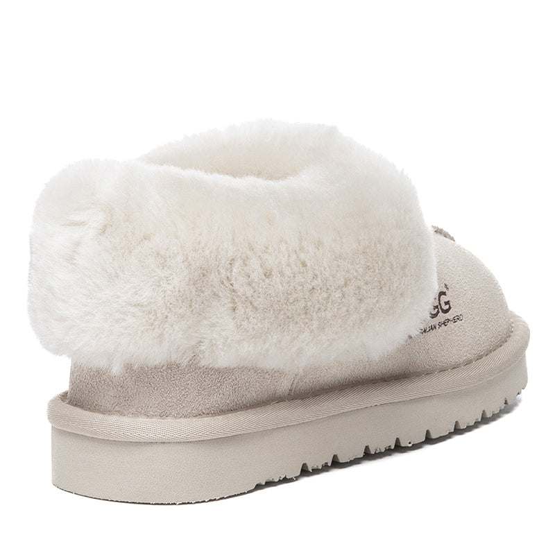 EverUgg Kids ankle slipper showing soft, cozy fabric with plush lining and slip-on design for comfortable indoor wear.