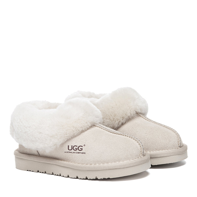 EverUgg kids ankle slipper shoes with soft fabric and cozy design, suitable for comfortable indoor wear.