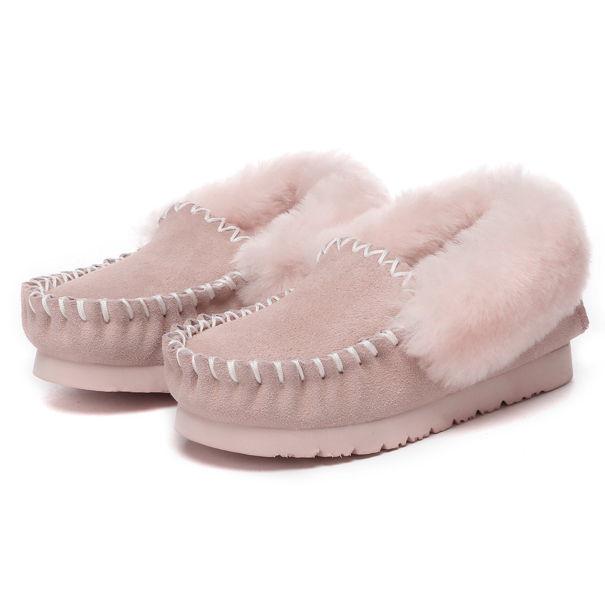 Cute EverUgg UGG Kids Traditional Moccasin slippers with soft suede and cozy lining for comfortable indoor wear.
