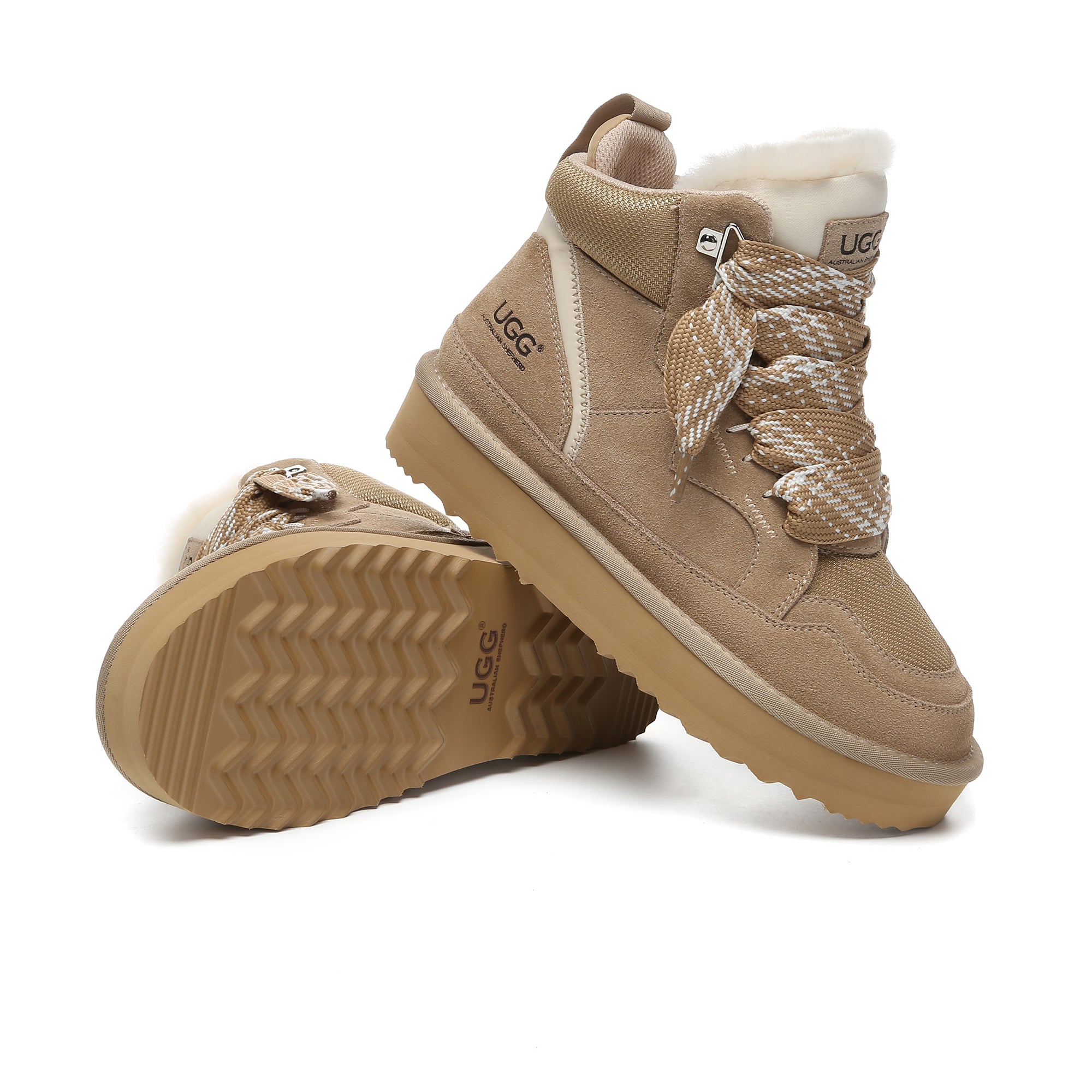 EverUgg lace-up ankle platform sneaker for women, stylish UGG sneakers with a chunky sole and casual design.
