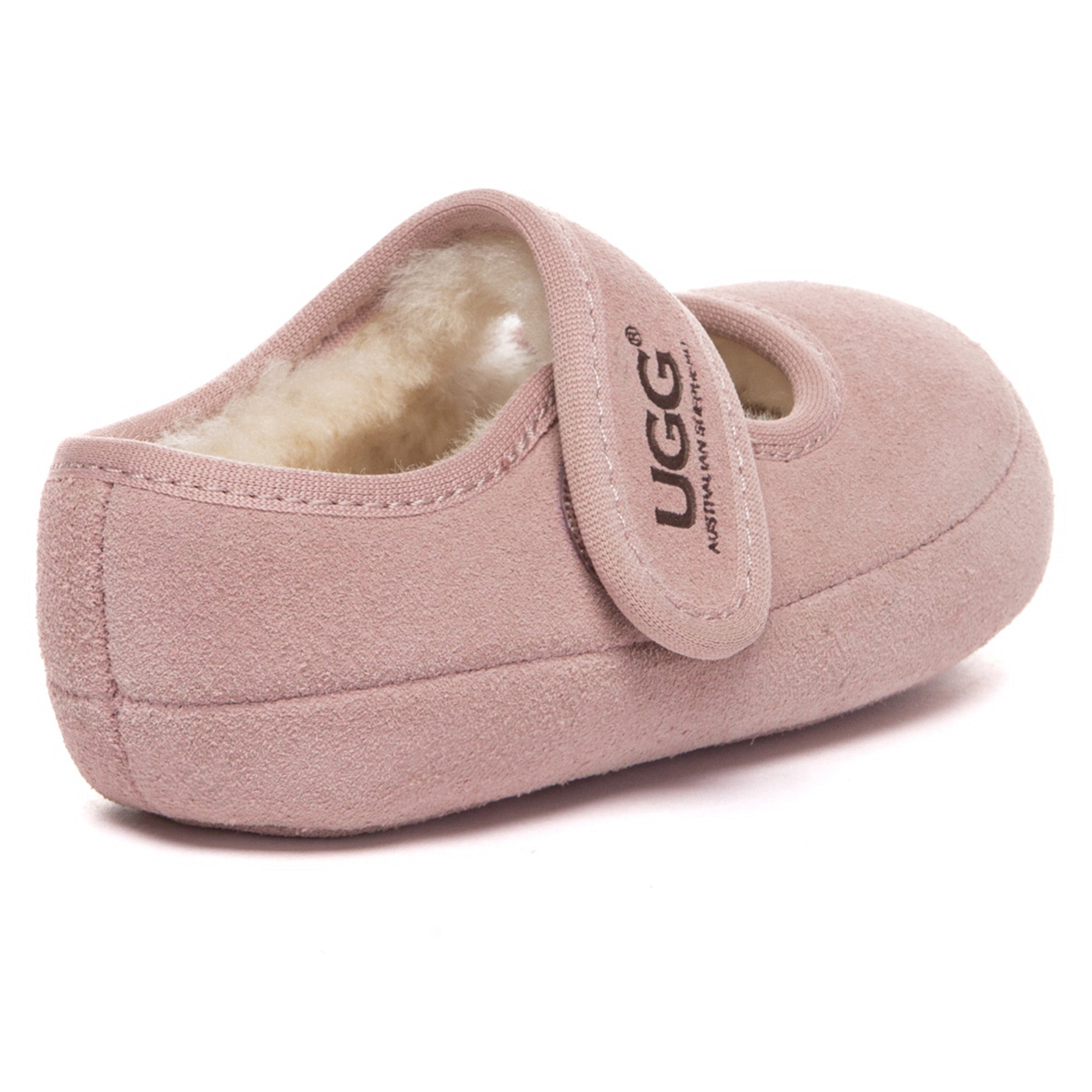 Kids UGG Millie Mary Jane toddler slippers by EverUgg, featuring soft pink UGG boots with cute bow details for little feet.