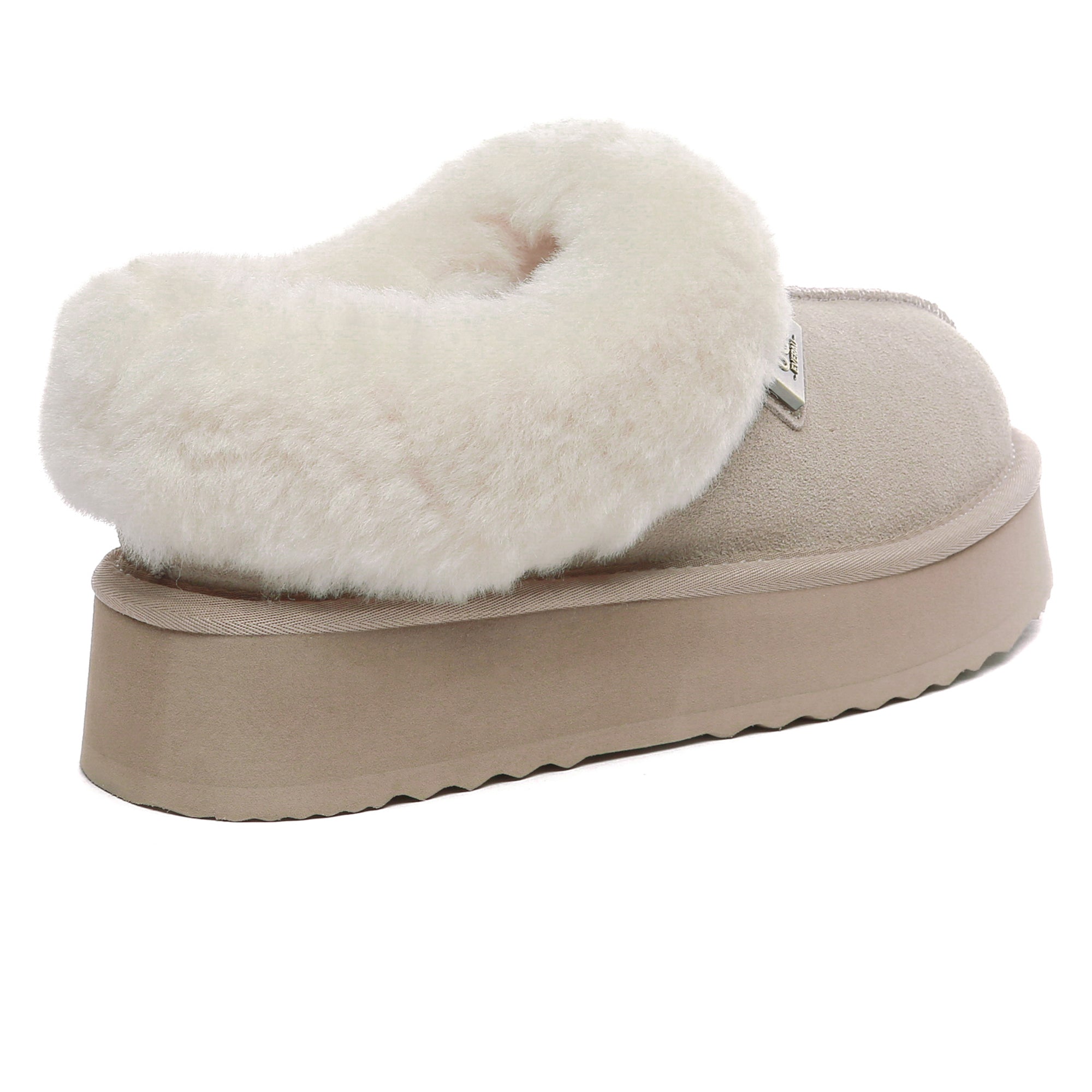 EverUgg UGG platform ankle slippers, cozy shoes with thick soles and soft fabric, perfect for indoor comfort.