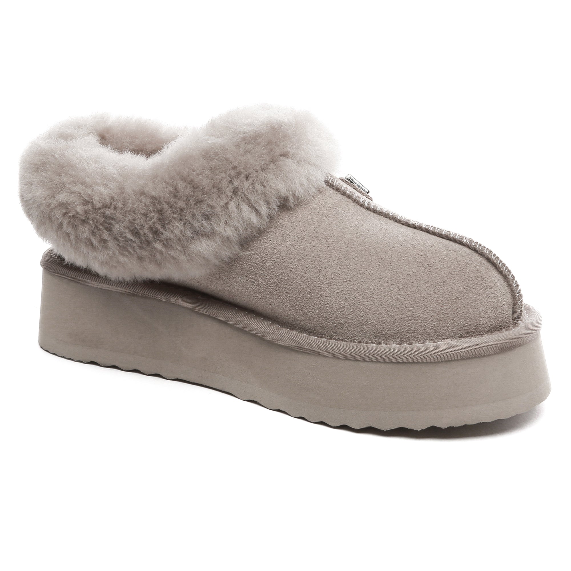 EverUgg UGG platform ankle slippers, cozy slip-on shoes with soft plush lining and stylish design, perfect for casual wear.
