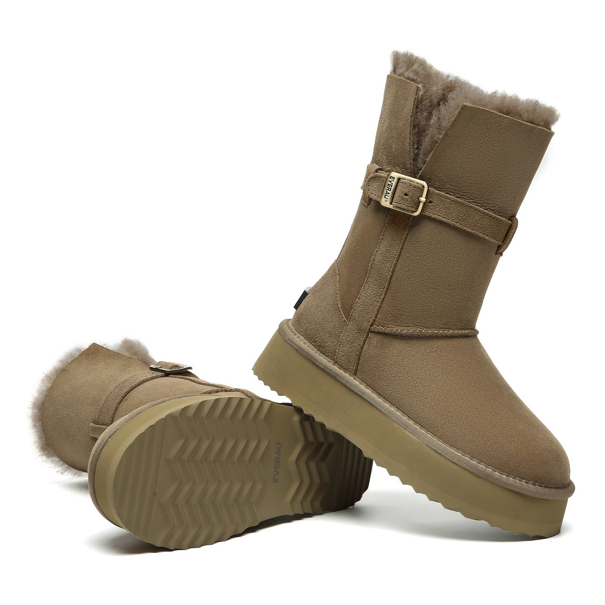 EverUgg UGG platform foldable short boots Valerie, stylish women's fashion boots with a foldable design and cushioned soles.