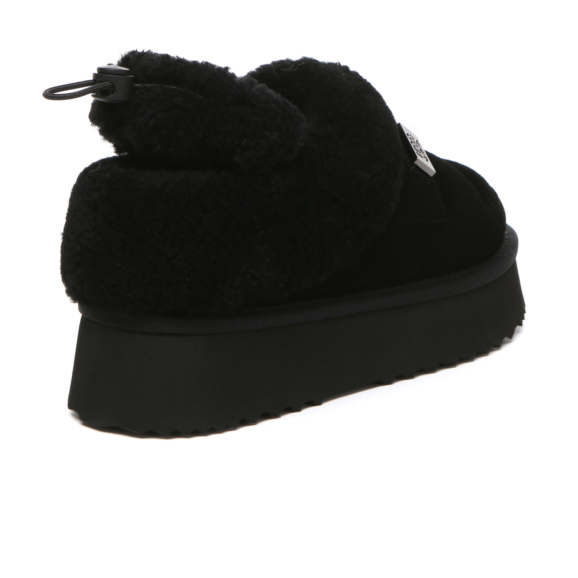 EverUgg UGG platform slingback muffin slippers for women, featuring soft material and stylish design with a chunky sole.
