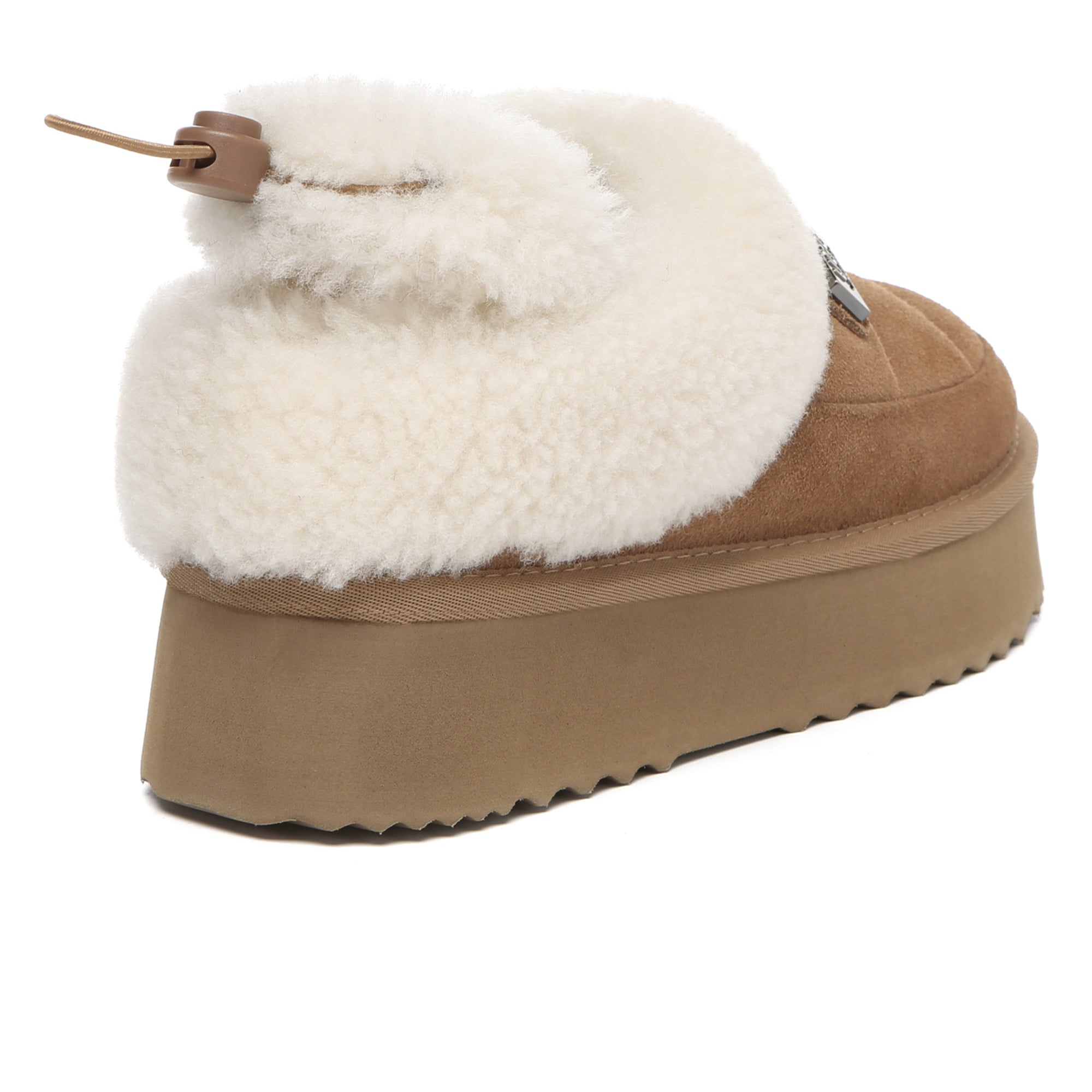 EverUgg UGG platform slingback muffin slippers for women, featuring soft, cozy material and stylish design.