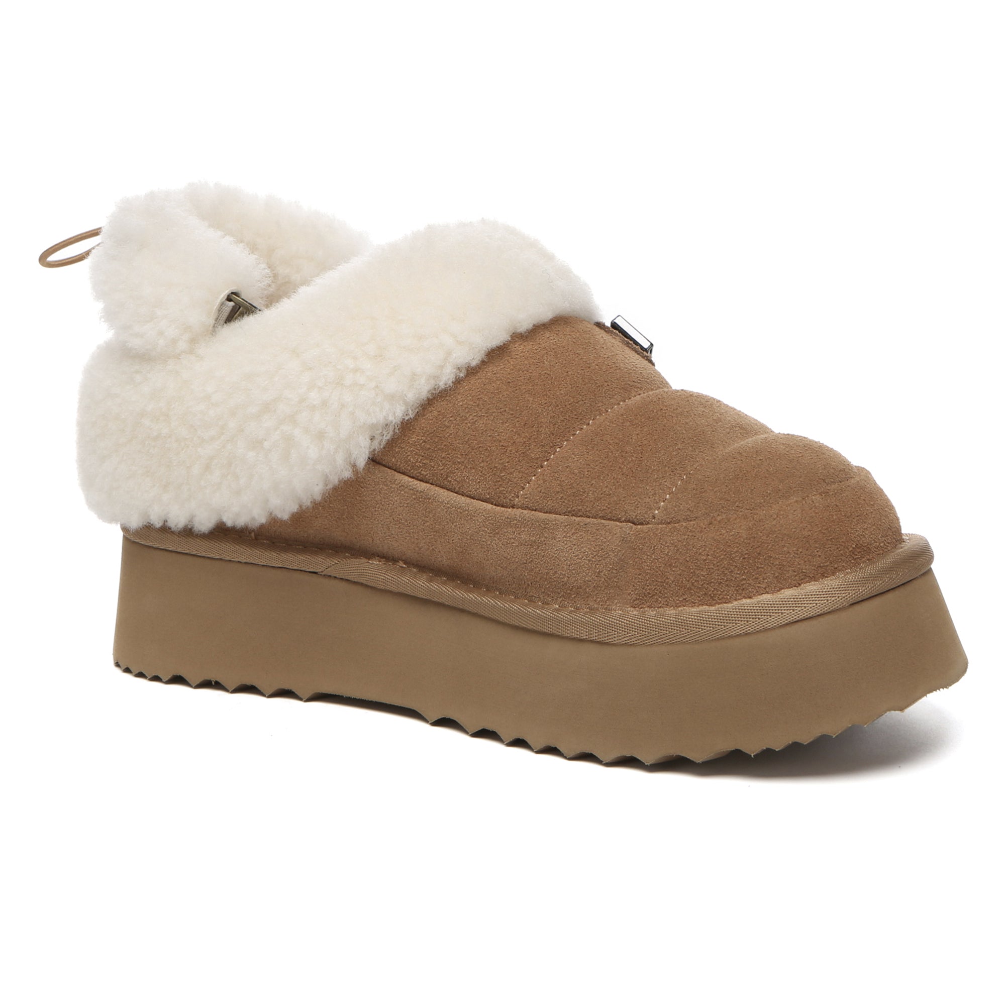 EverUgg UGG platform slingback muffin slippers for women, featuring soft slippers with a cushioned sole and stylish design.