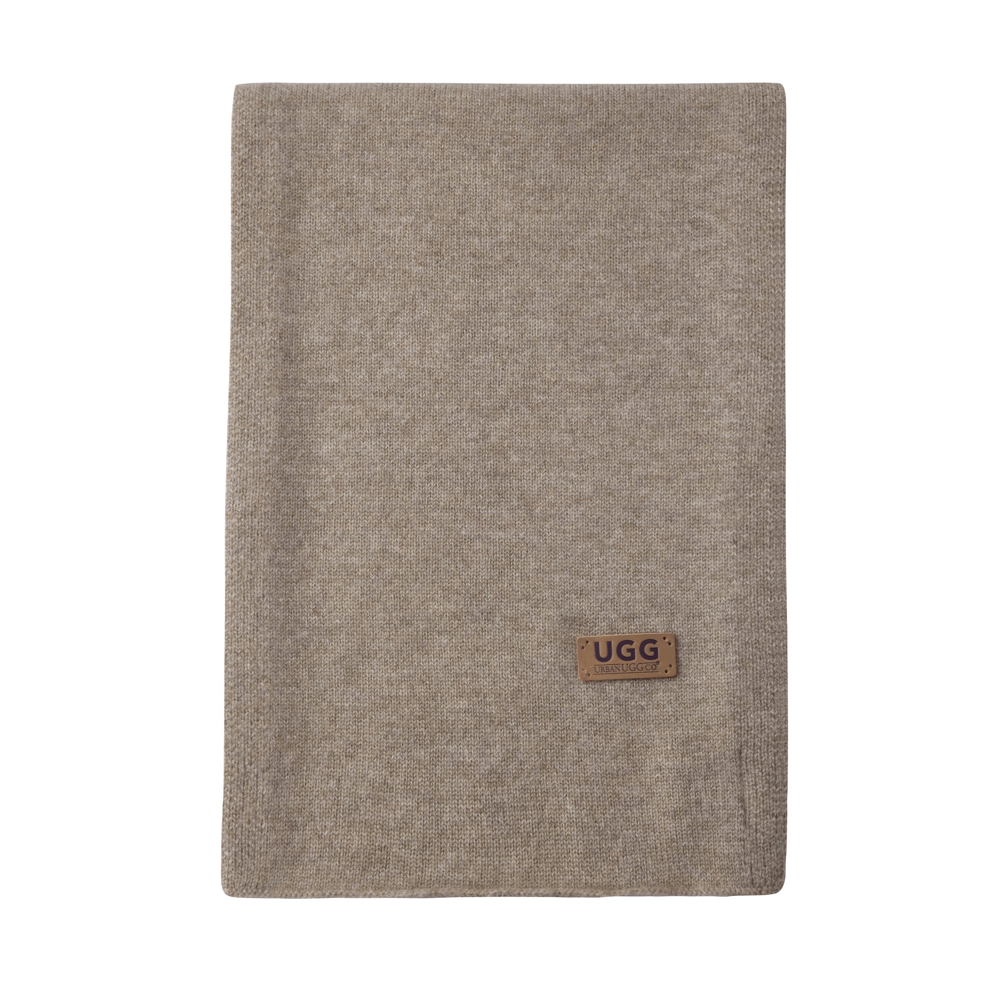 EverUgg premium cashmere scarf draped over a neutral background, showcasing its soft texture and elegant design.