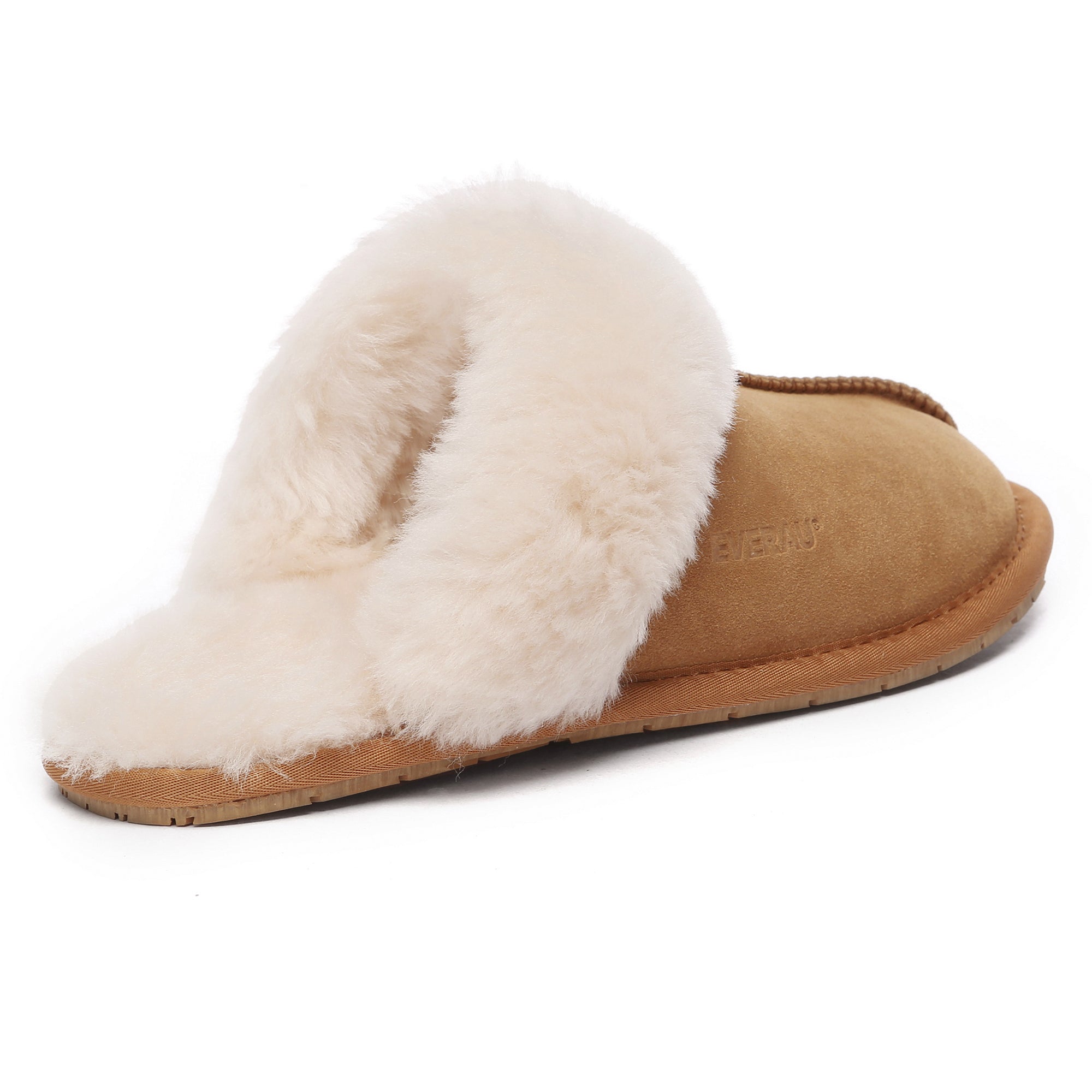 EverUgg UGG Premium Scuff Slippers II shown with plush interior and soft suede exterior, perfect for cozy indoor wear.
