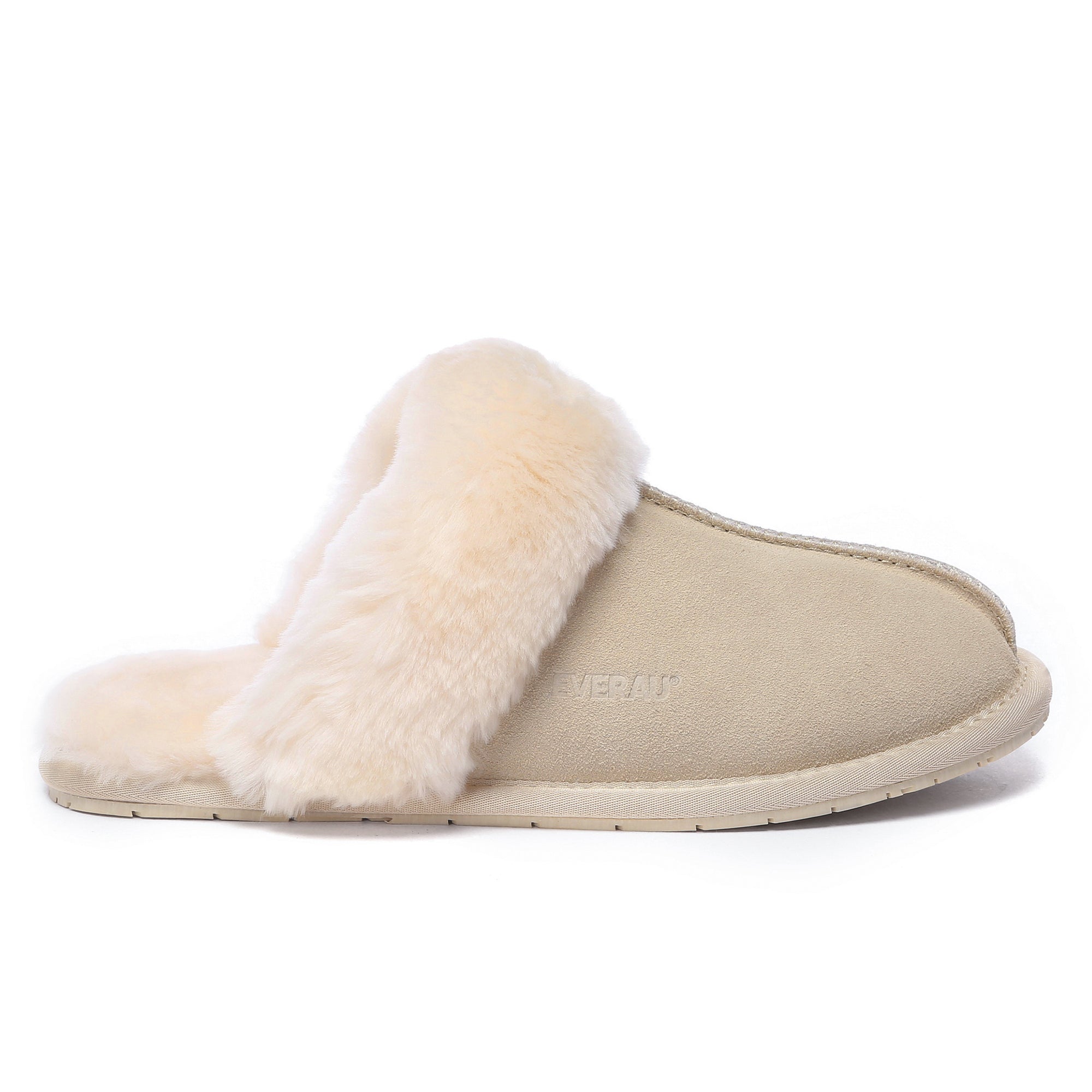 EverUgg UGG Premium Scuff Slippers II with soft lining and plush exterior, featuring a slip-on design and open-toe style.