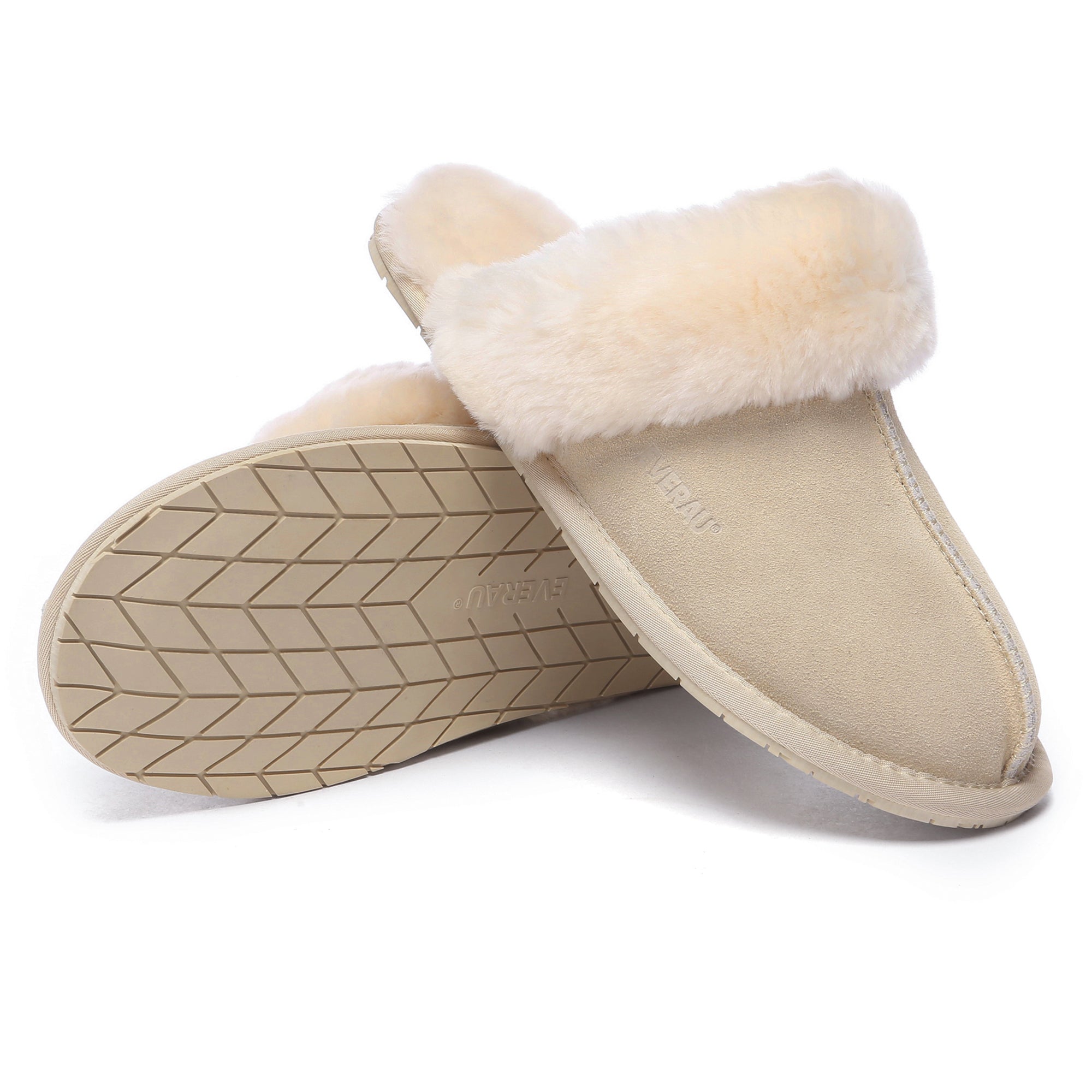 EverUgg UGG Premium Scuff Slippers II in soft, cozy material with open-toe design and plush lining for comfortable indoor wear.