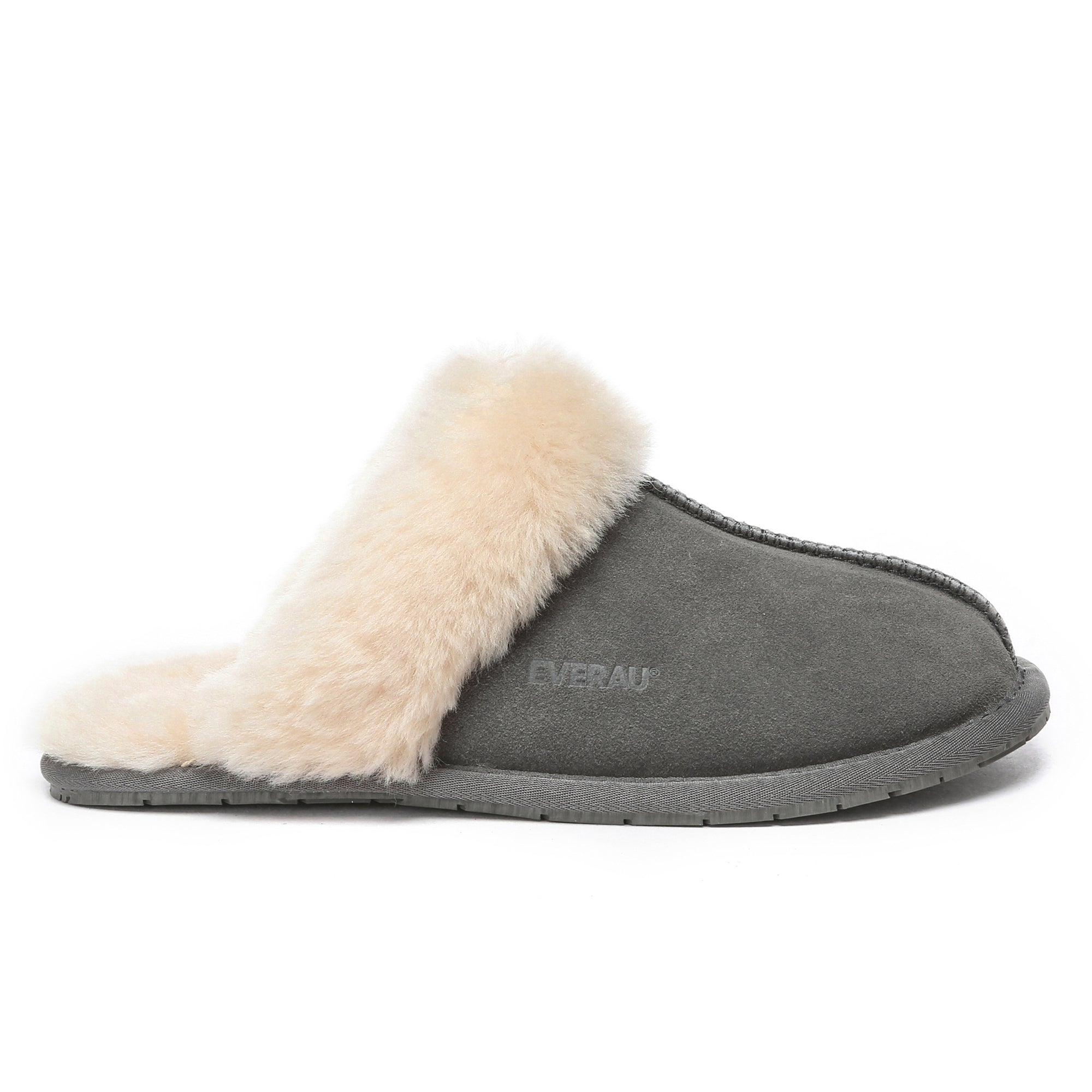 EverUgg UGG Premium Scuff Slippers II in cozy, plush material with open-toe design and soft lining for comfortable indoor wear.
