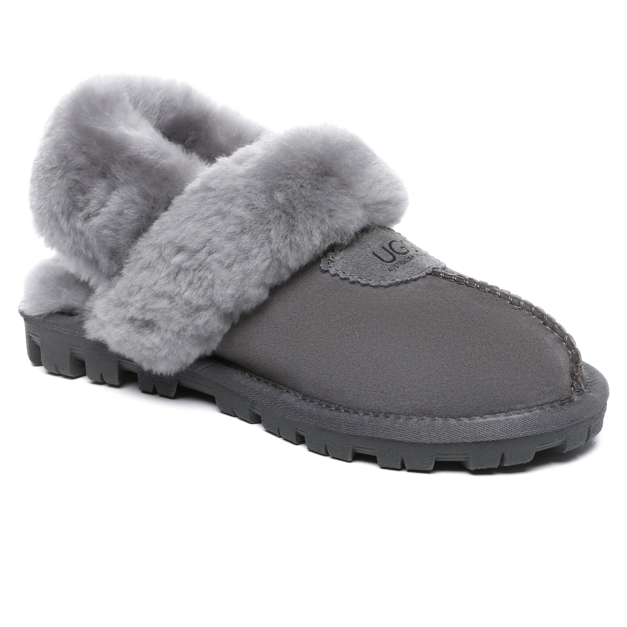 EverUgg UGG removable slingback waffle fluffy slippers for women, featuring soft, cozy plush and stylish design.