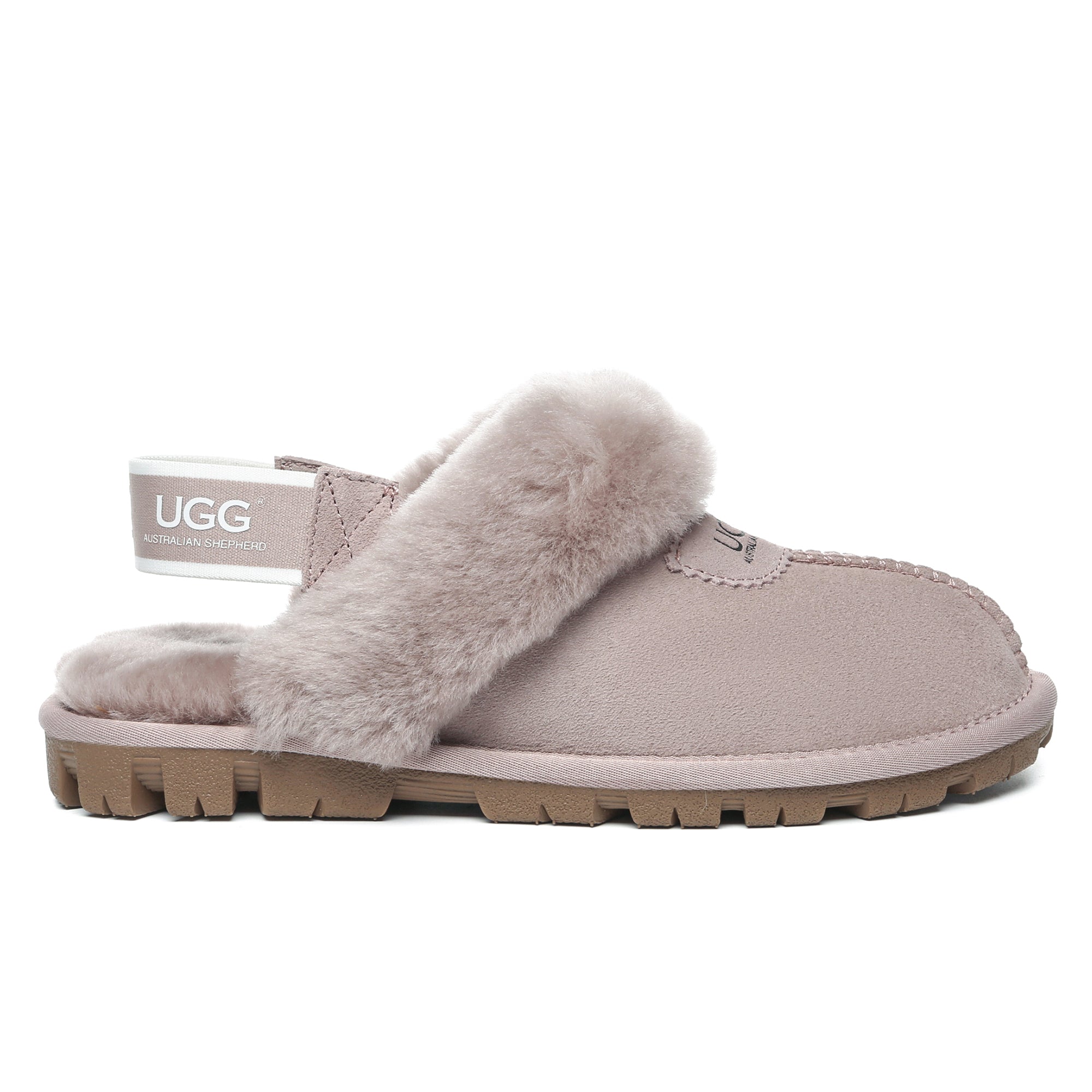 EverUgg UGG removable slingback waffle fluffy slippers for women, soft plush interior and cozy design with slip-on style.