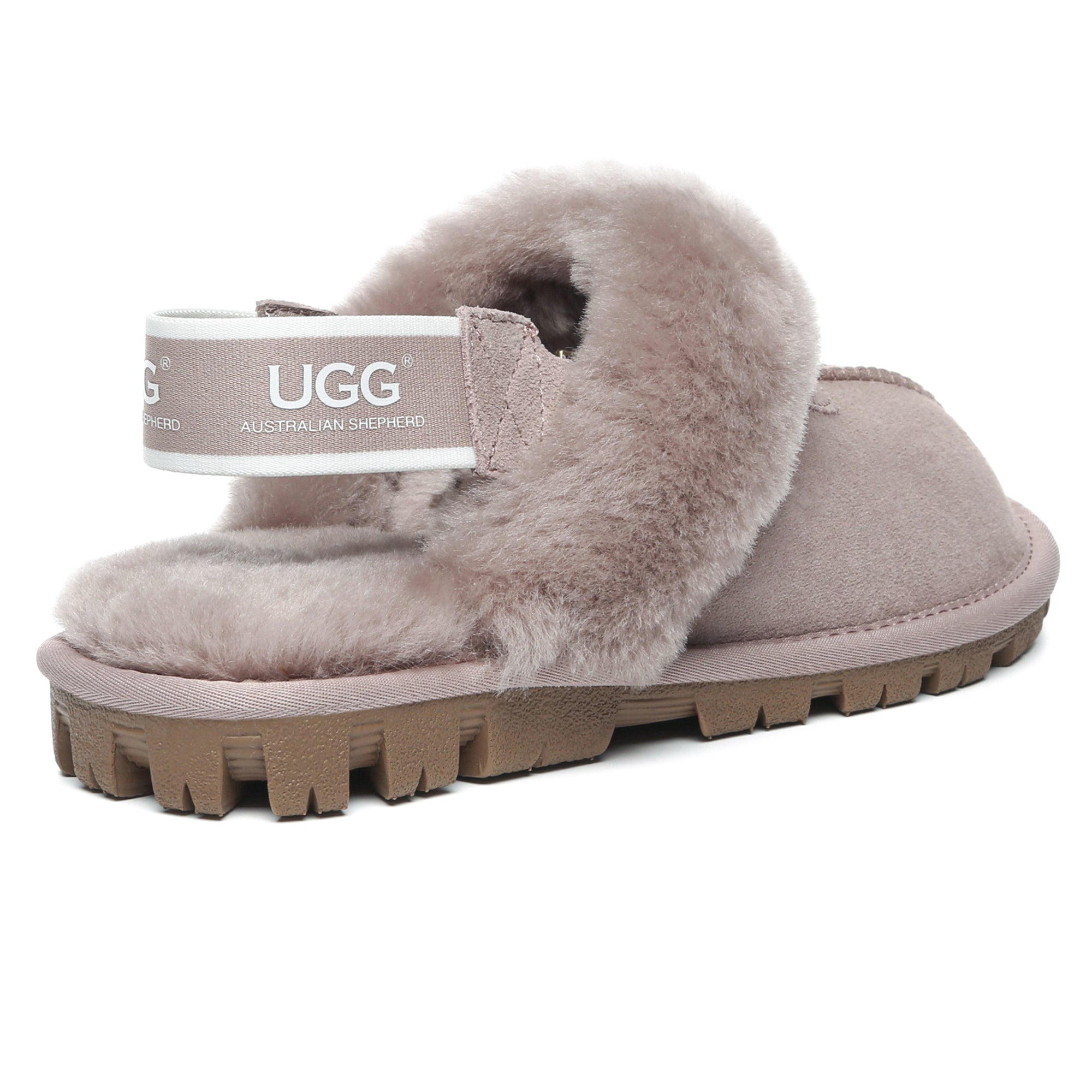 EverUgg UGG removable slingback waffle fluffy slippers for women with plush interior and casual slip-on design.