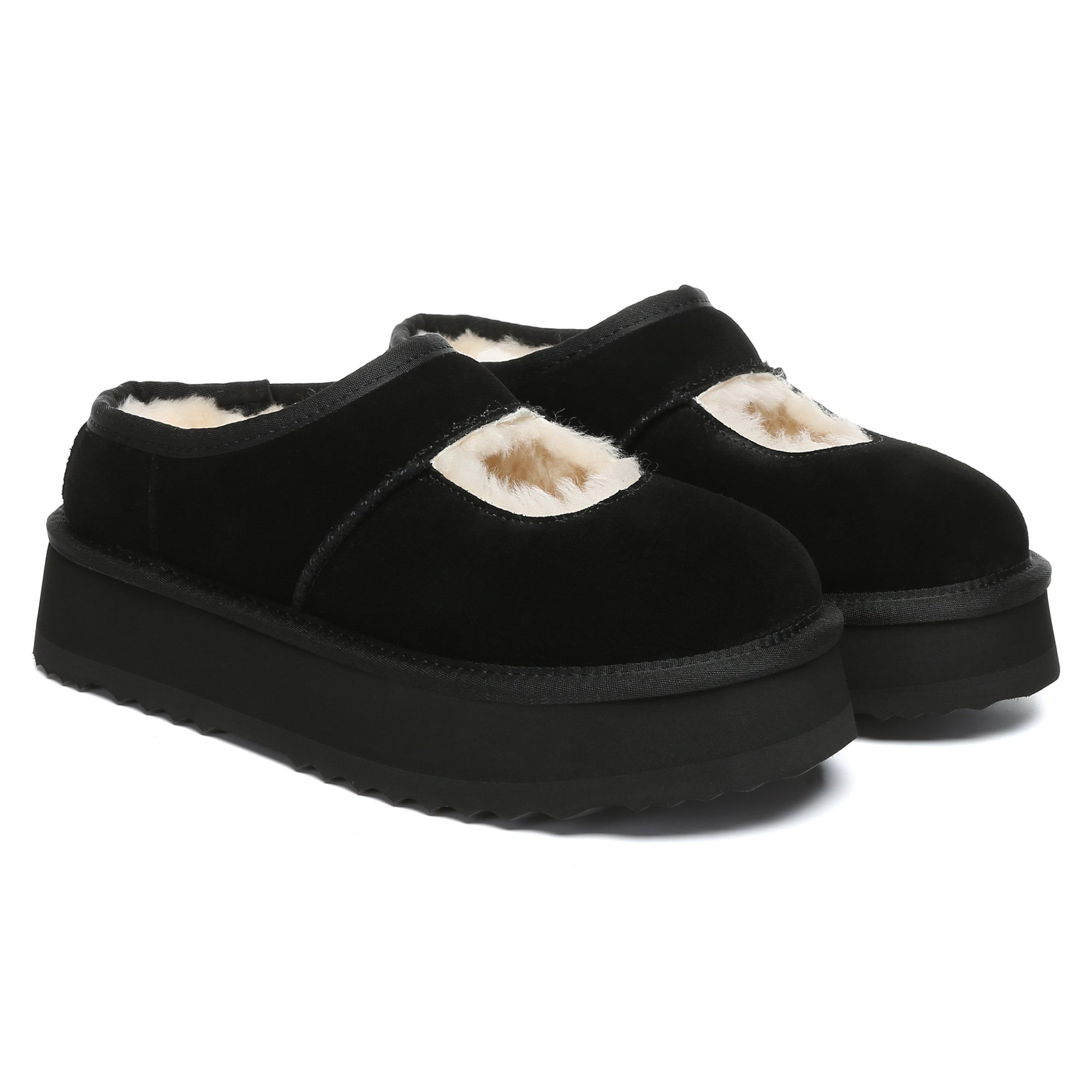 EverUgg UGG Reveal platform slippers for women with plush lining and thick soles, perfect for cozy indoor wear.