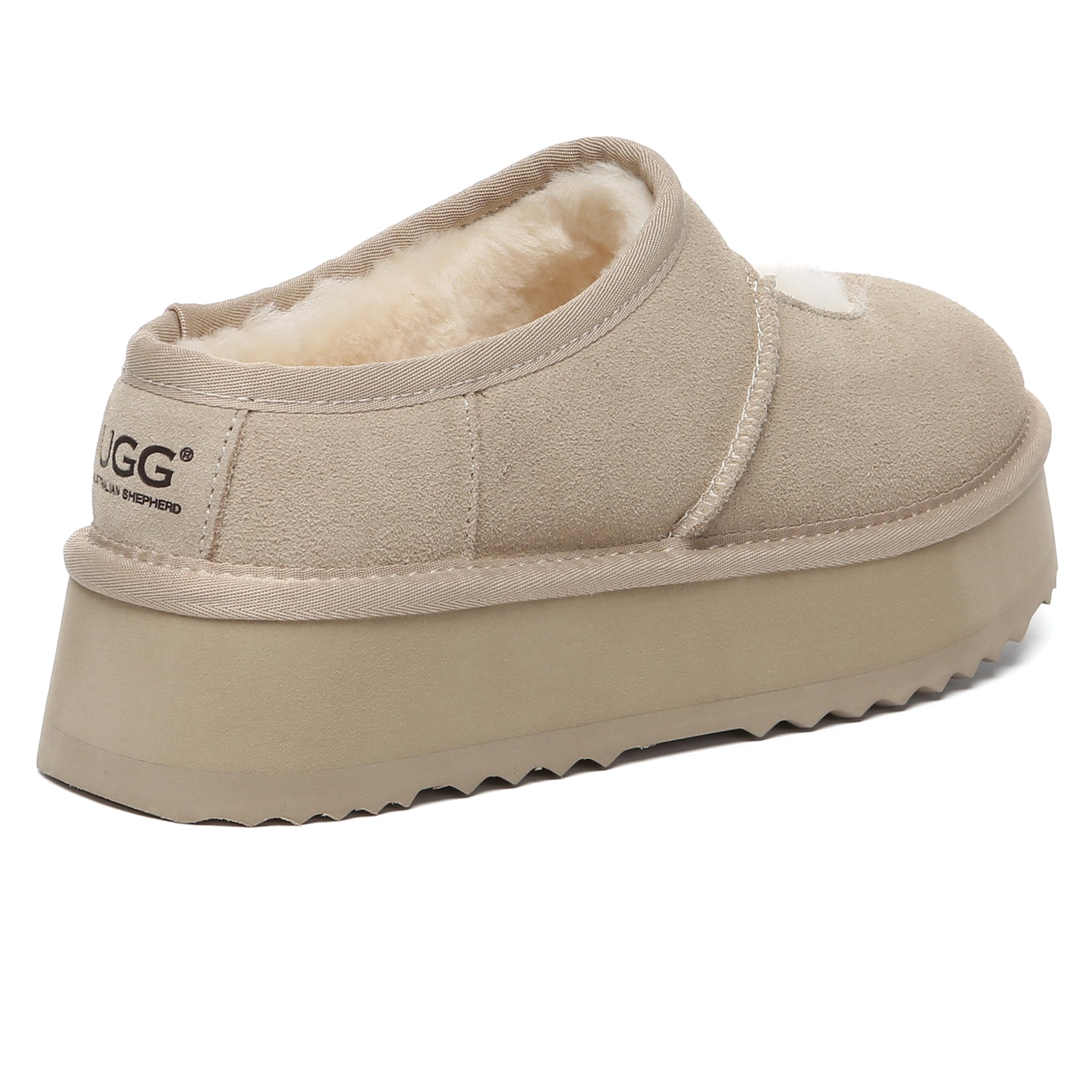 EverUgg UGG Reveal Platform Slippers for women, featuring plush interior and platform sole, designed for cozy comfort and style.