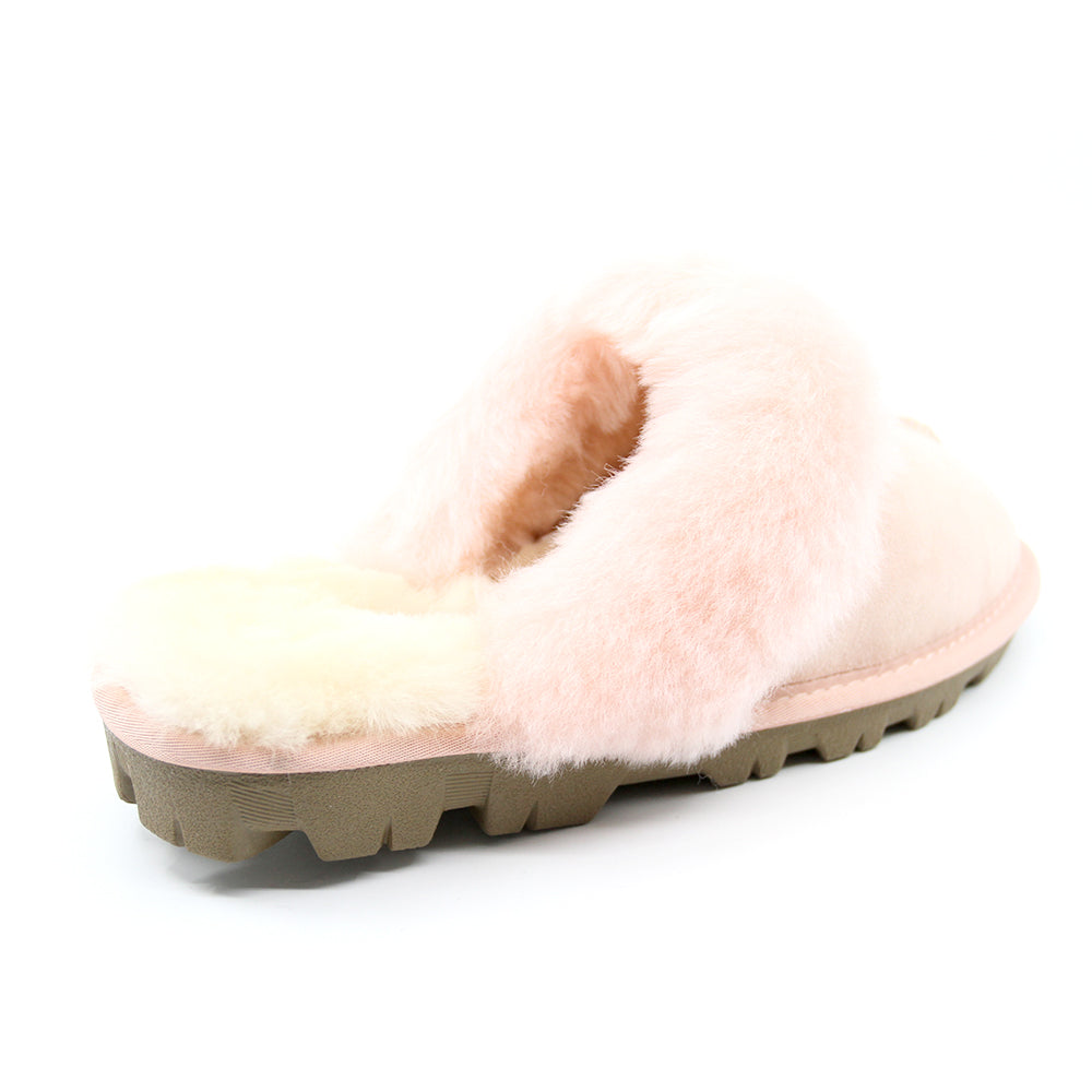 Pink UGG Scuff slippers for women by Auzland, featuring soft, cozy slip-on design with plush interior and casual style.