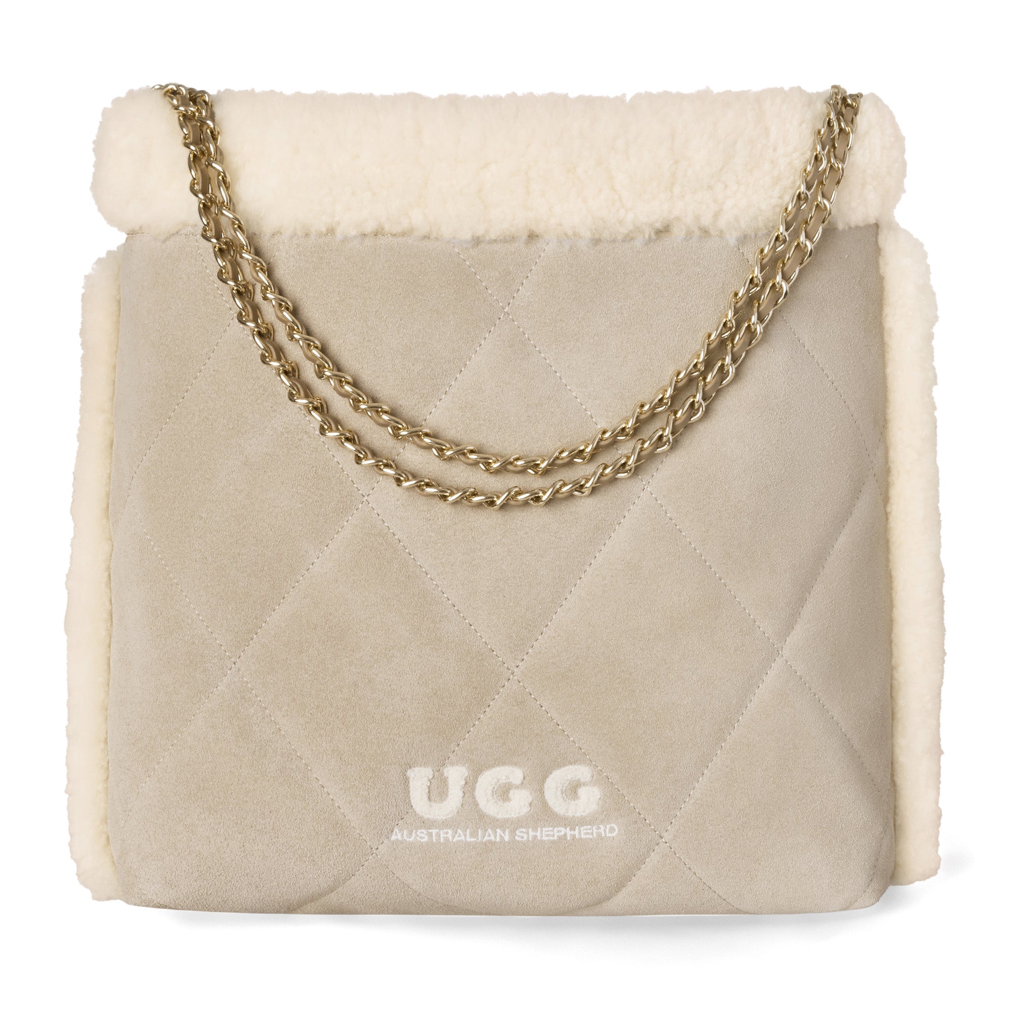EverUgg shearling tote bag with soft, plush exterior and sturdy handles, perfect for casual and stylish everyday use.