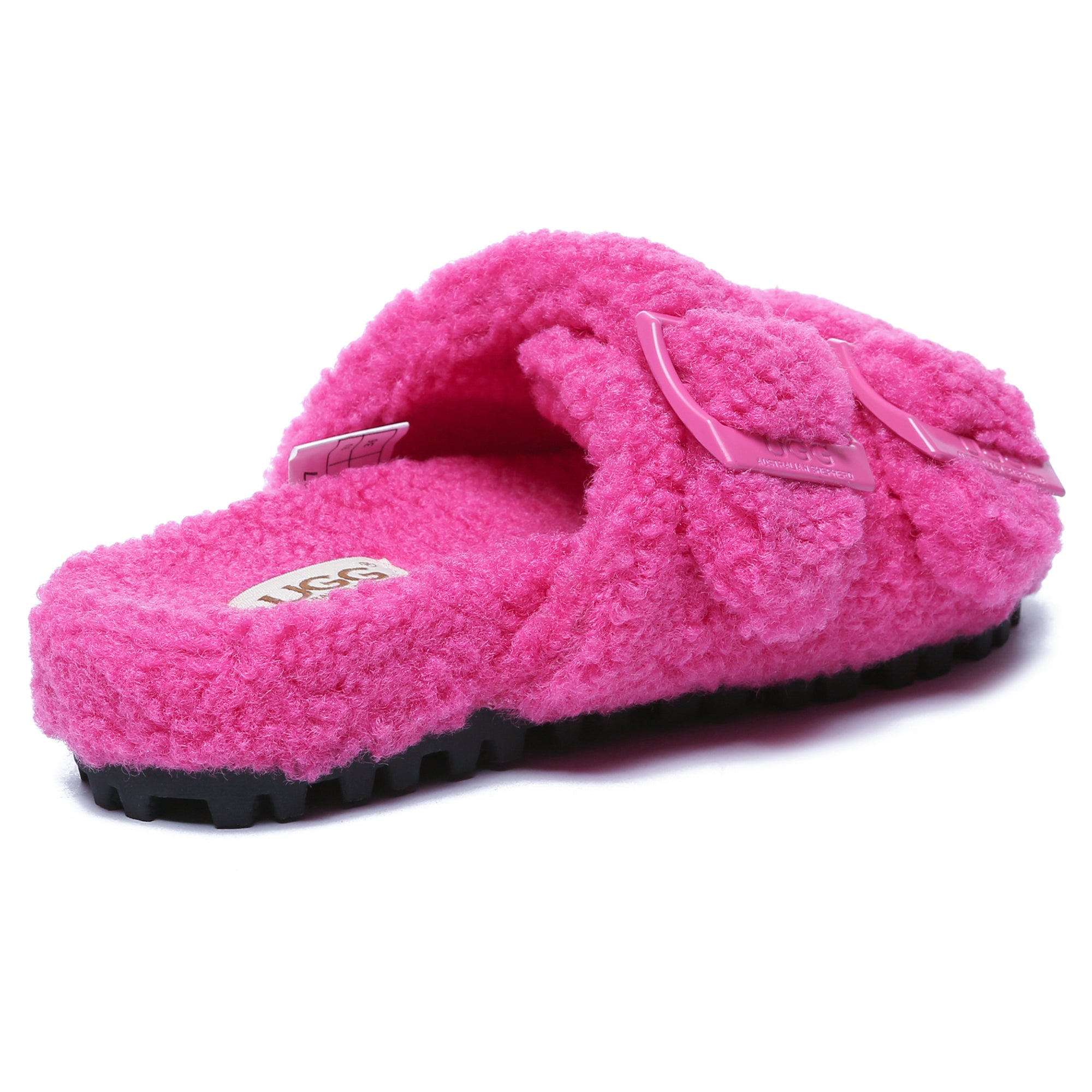 EverUgg women's UGG slide sandals with adjustable buckle, featuring comfortable sandal design and stylish details.