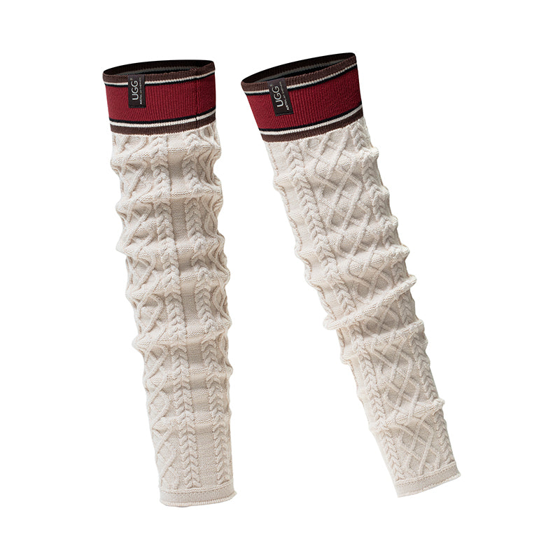 EverUgg stretchy leg warmer socks in soft knit, shown on a model's legs, perfect for cozy, stylish winter wear.