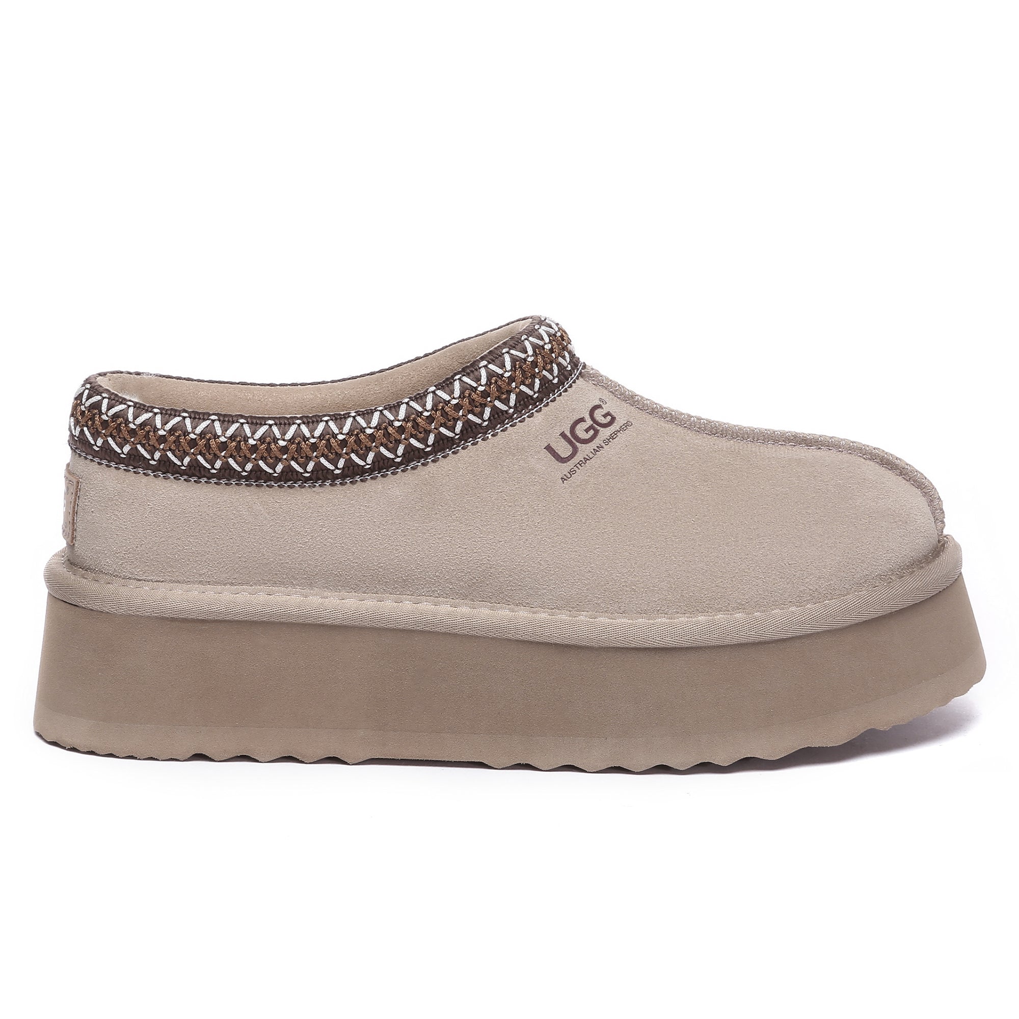 EverUgg UGG Tazzy Platform Slippers, cozy slip-on shoes with a chunky sole and plush interior, designed for comfort and style.