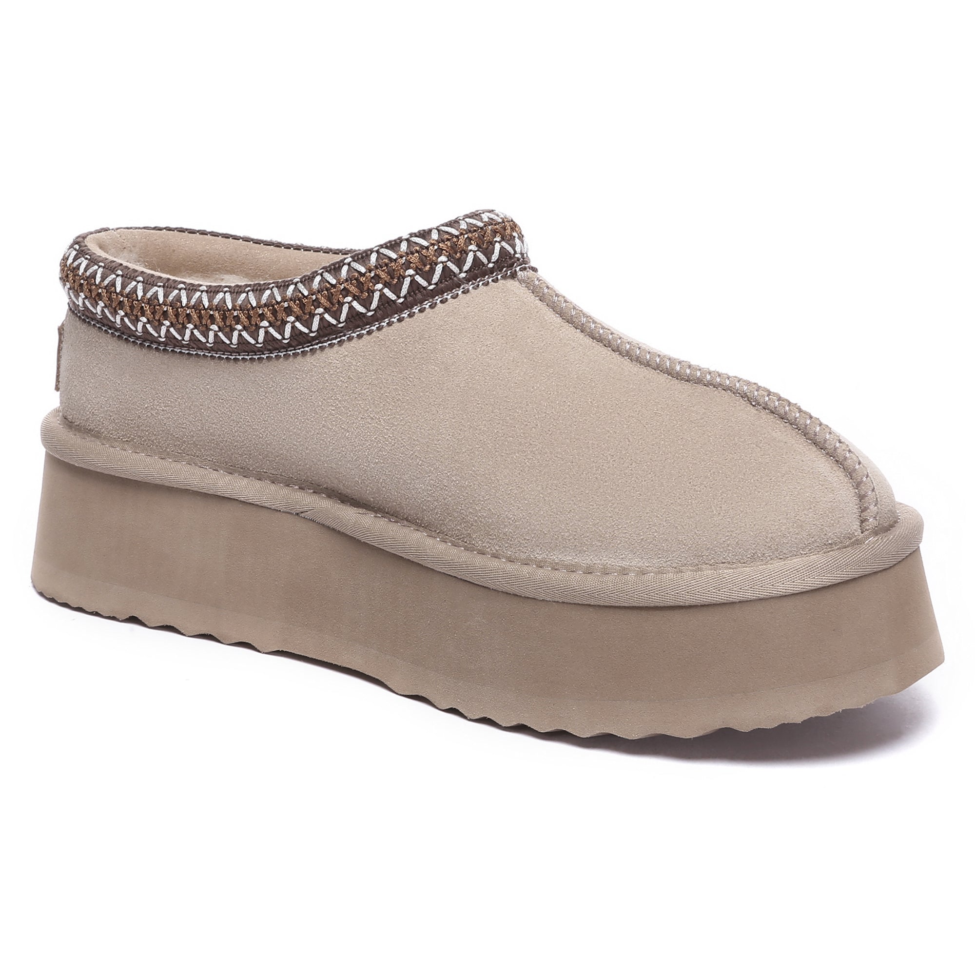 EverUgg UGG Tazzy Platform Slippers, cozy slip-on shoes with plush lining and thick platform soles, perfect for indoor comfort.