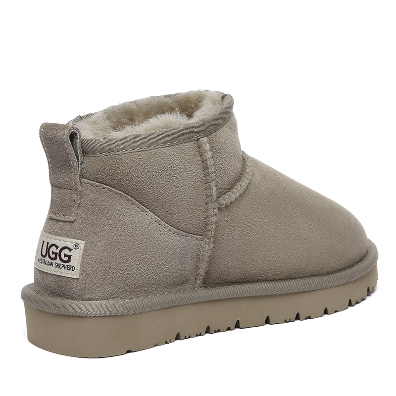 EverUgg Ultra Mini Classic UGG Boots for women in special colors, showcasing cozy shearling-lined suede shoes.
