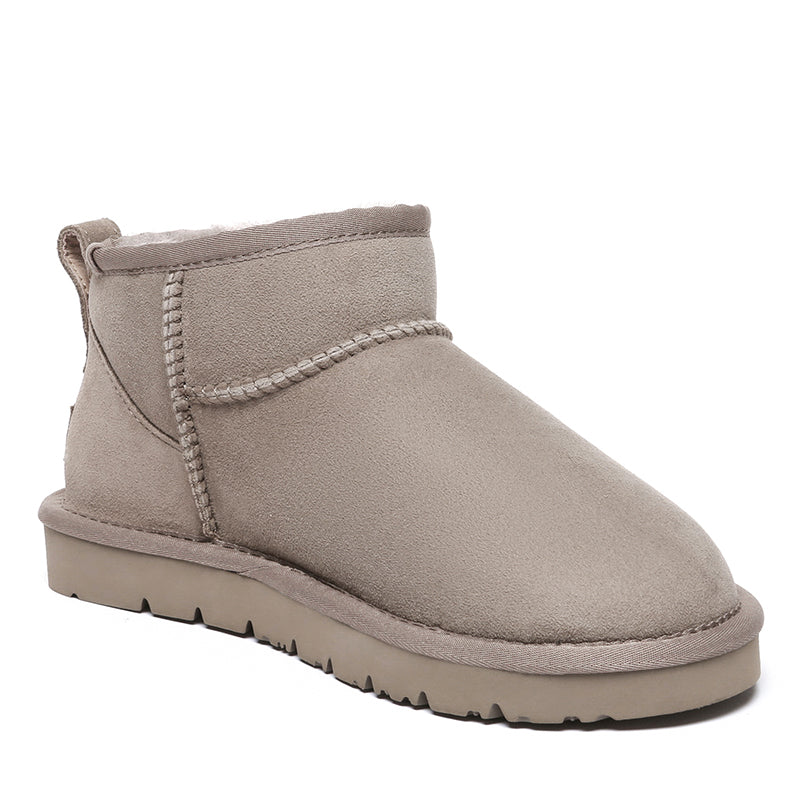 EverUgg Ultra Mini Classic UGG boots for women in special colors, showing the cozy suede exterior and plush sheepskin lining.