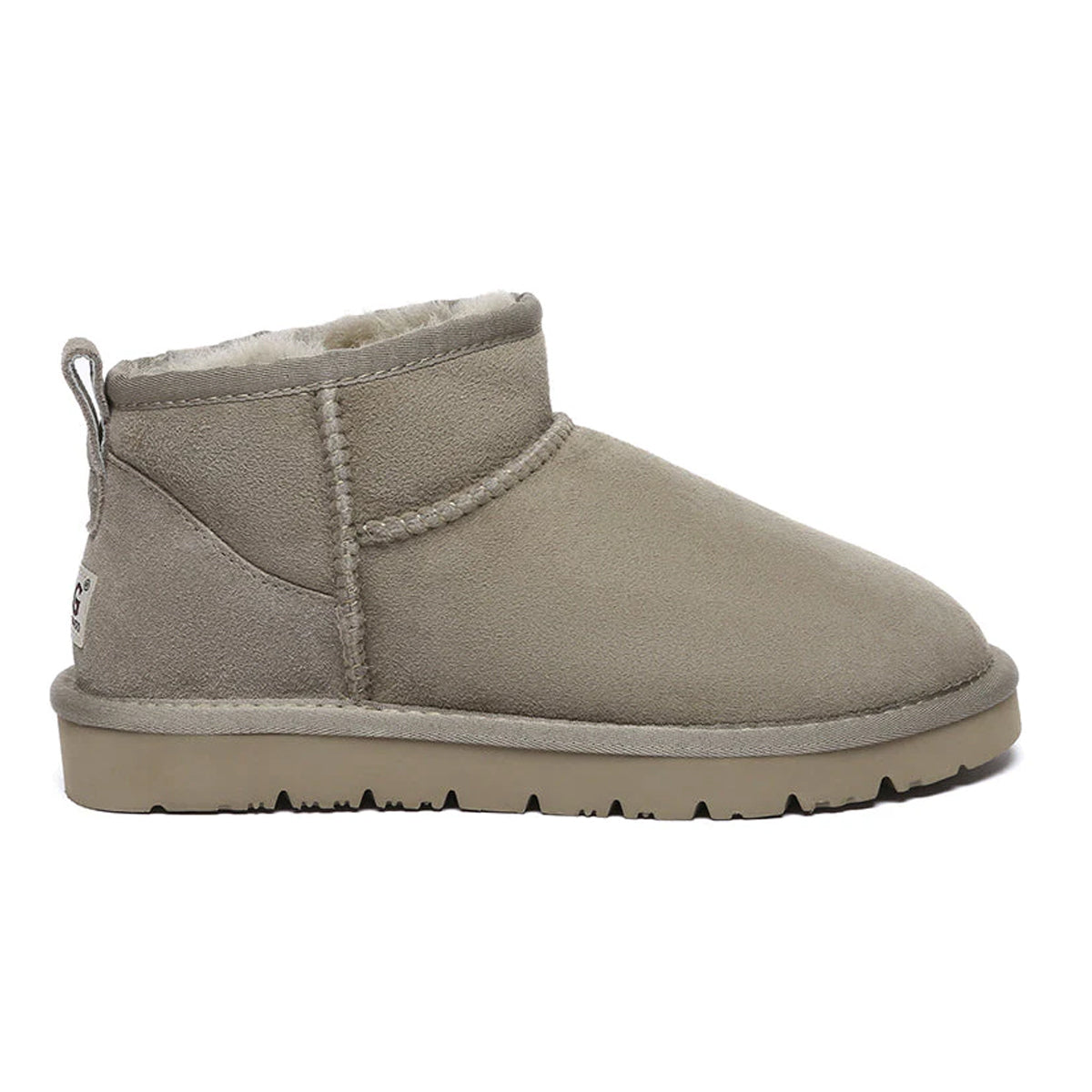EverUgg Ultra Mini Classic UGG Boots in Caribou color, women’s cozy sheepskin shoes with plush lining and distinctive silhouette.