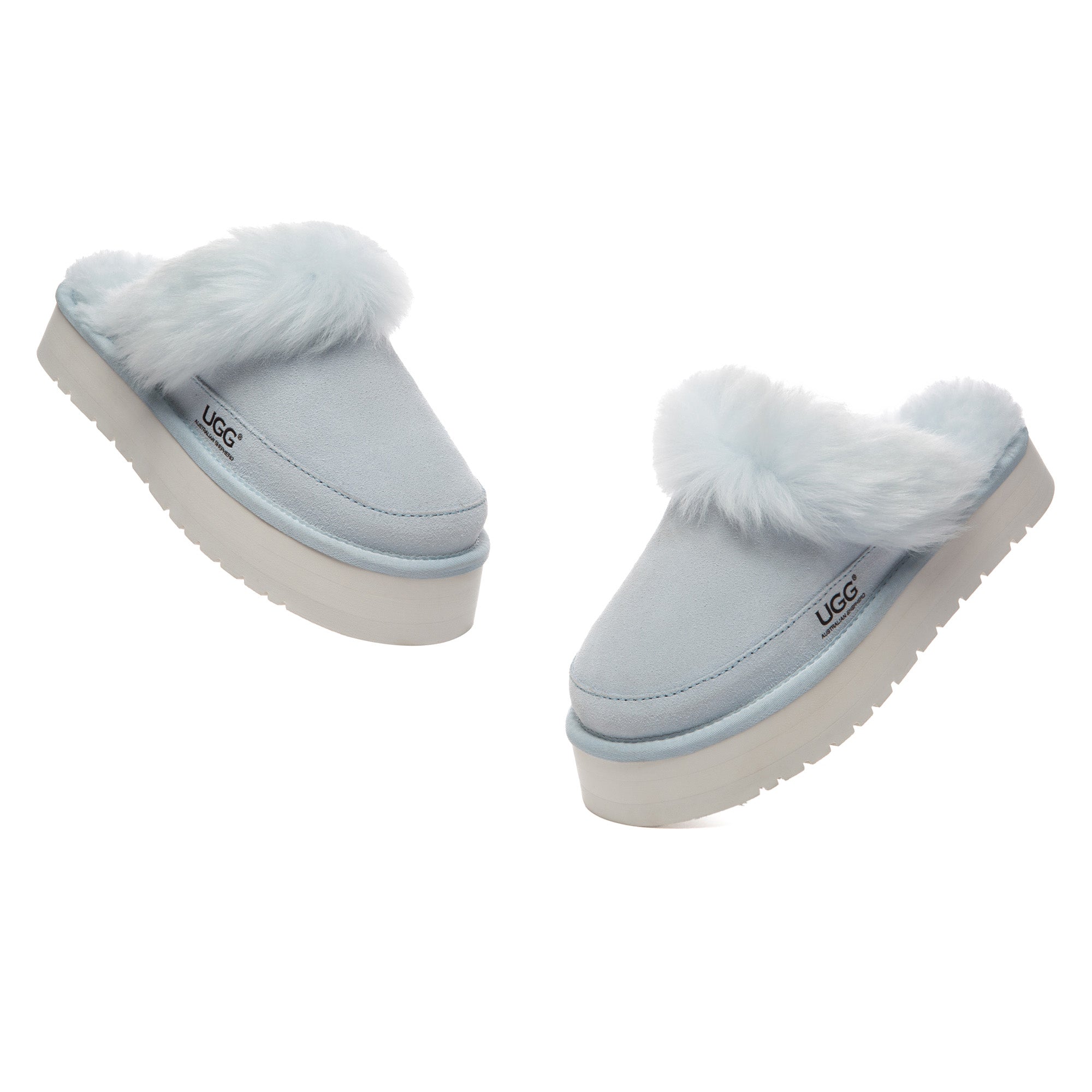 EverUgg ultra fluffy platform slippers with soft, plush material and thick soles, perfect for cozy indoor wear.