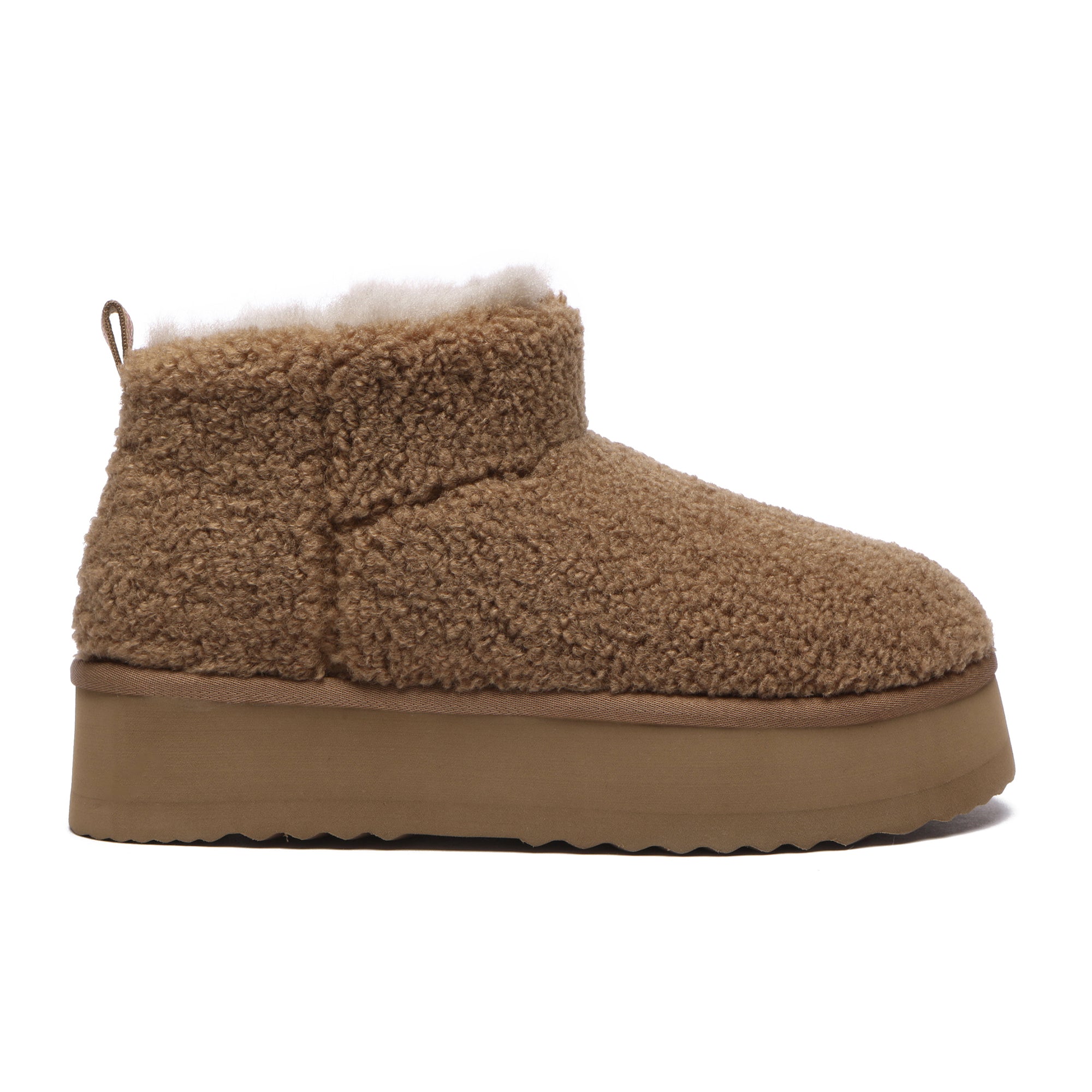 EverUgg Ultra Mini TeddyFluff Platform UGG Boots with plush teddy fur and chunky soles, designed for cozy style and comfort.