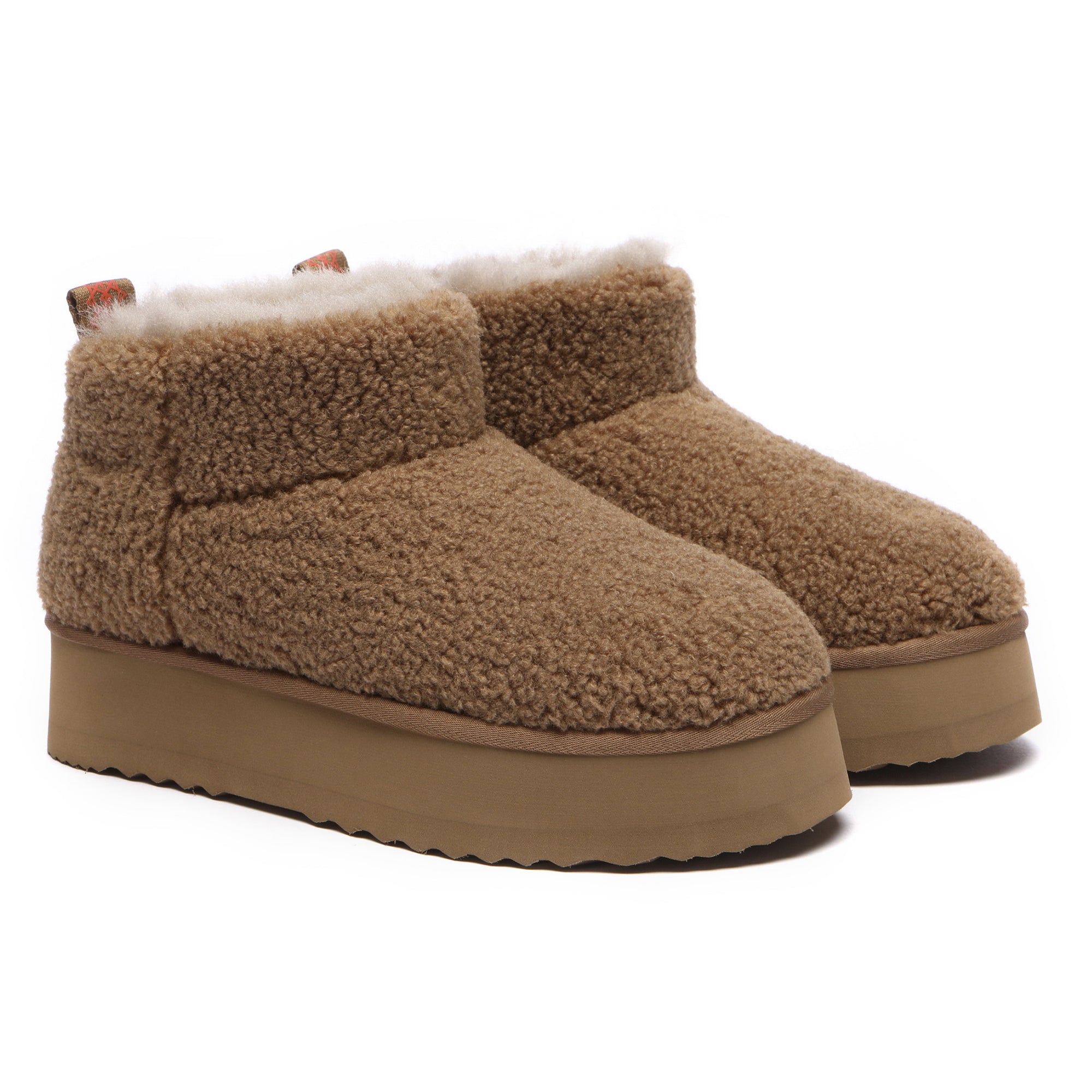 EverUgg Ultra Mini TeddyFluff Platform UGG Boots with plush teddy fur and chunky sole, stylish and cozy footwear for cold weather.