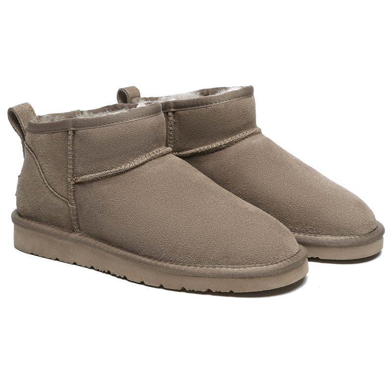 Dark brown Ultra Mini UGG Boots by EverUgg featuring plush sheepskin lining and a short, cozy design for women.